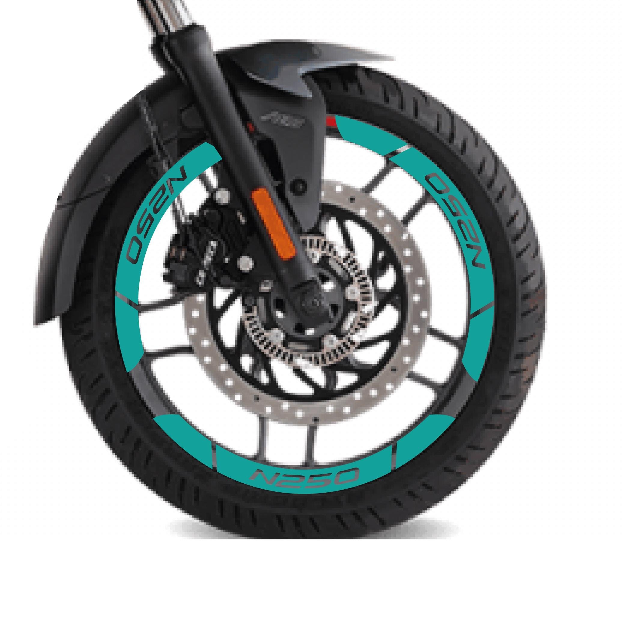 N250Turkuaz Bajaj N250 Geniş Jant Sticker Etiket Modeli