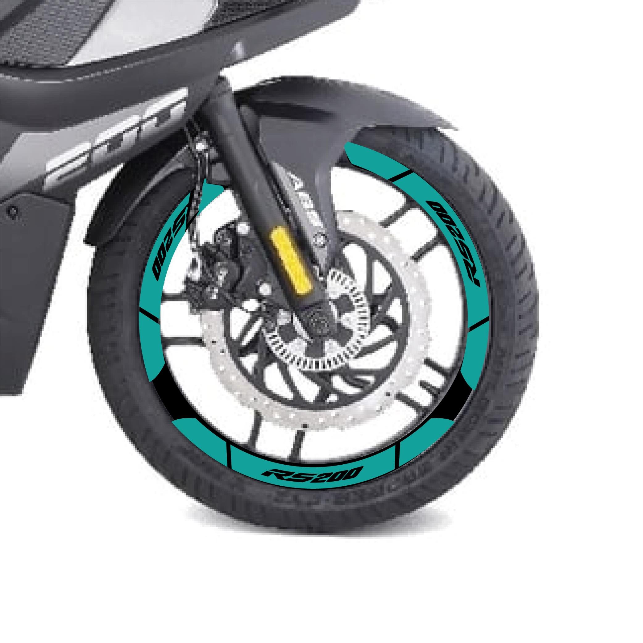 PULSAR RS 200Turkuaz Bajaj Pulsar RS200 Geniş Jant Sticker Etiket Modeli