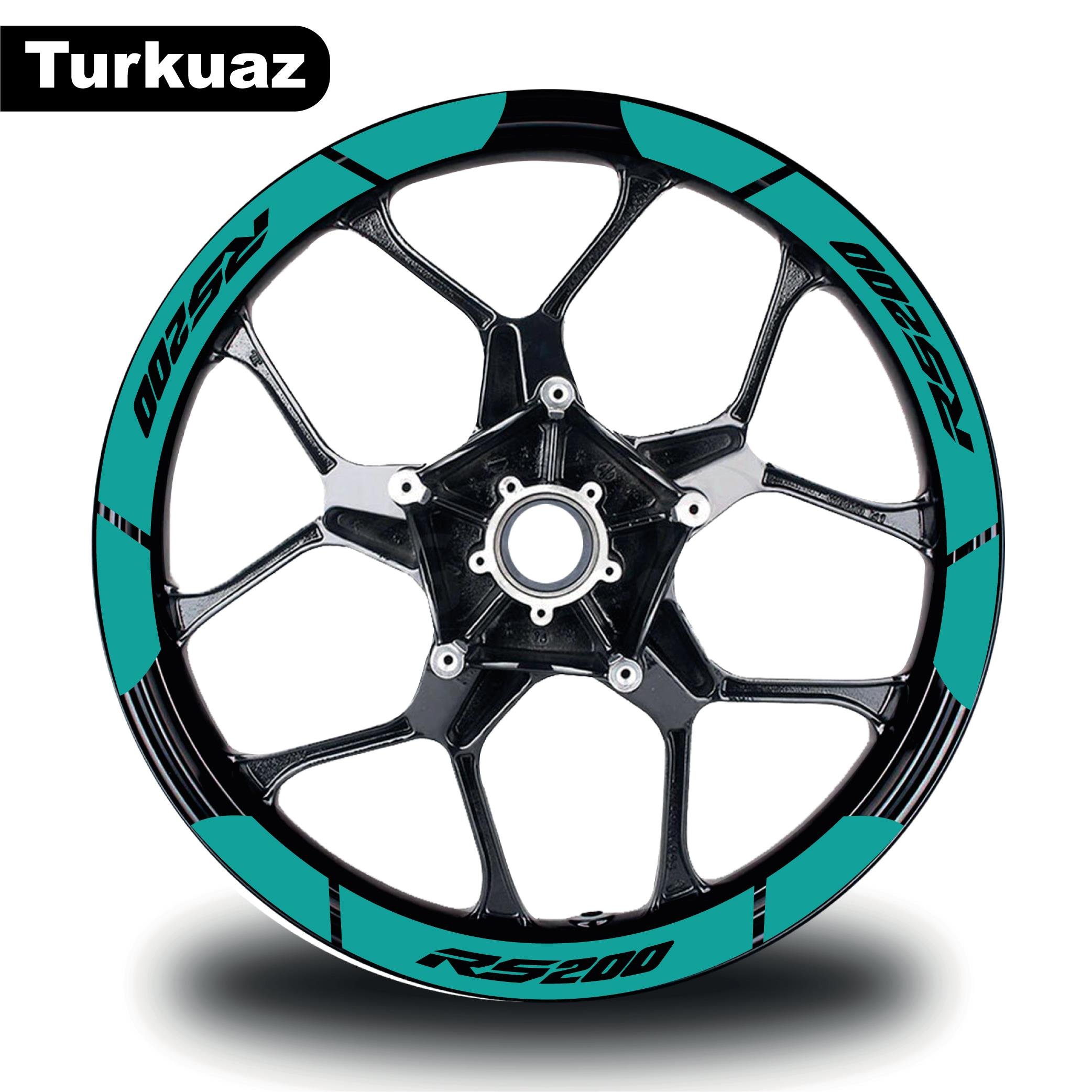 PULSAR RS 200Turkuaz Bajaj Pulsar RS200 Geniş Jant Sticker Etiket Modeli