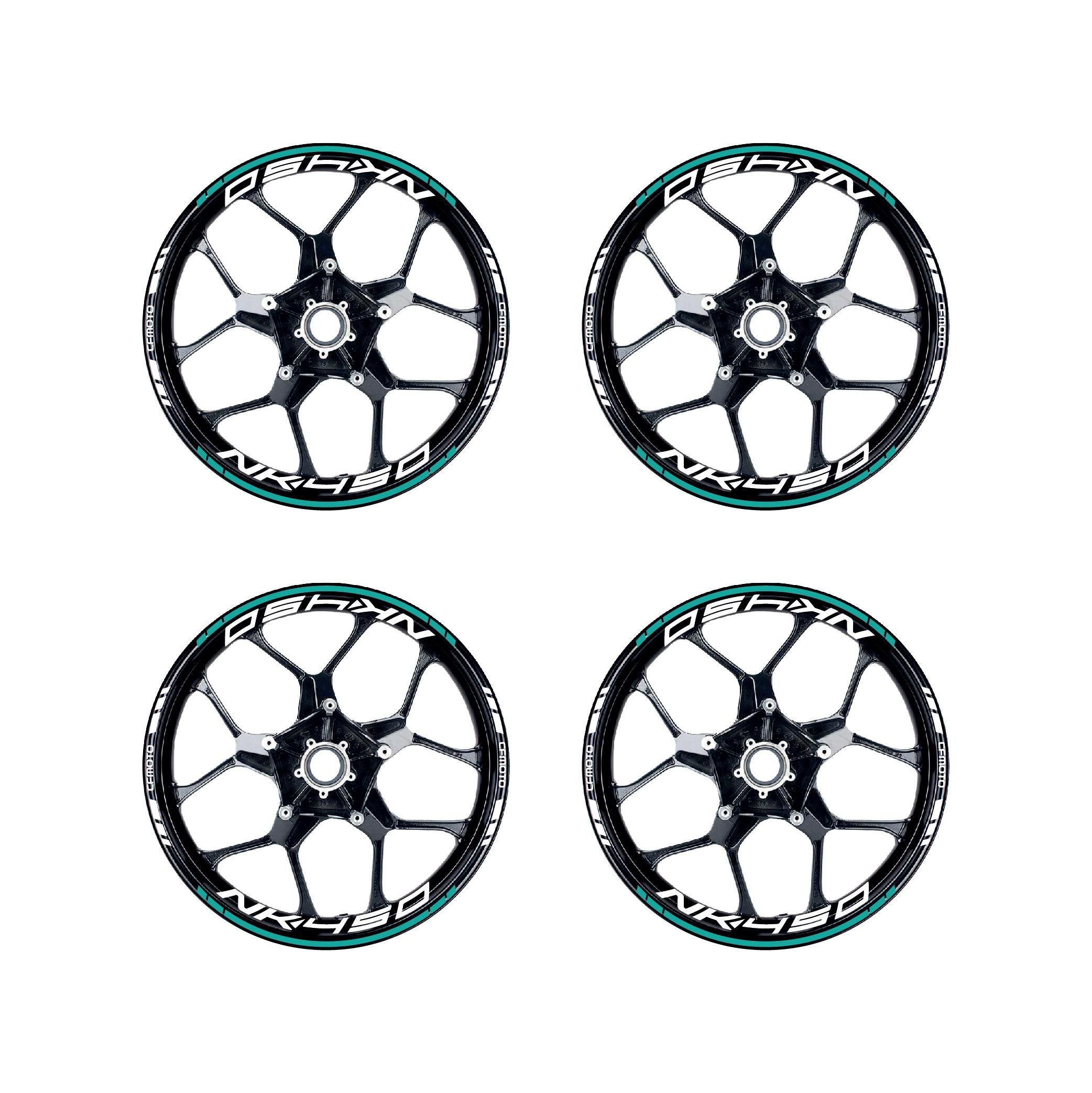 450 NKTurkuaz CFMOTO 450NK Motosiklet Jant Sticker Etiket Modeli İç & Dış Takım