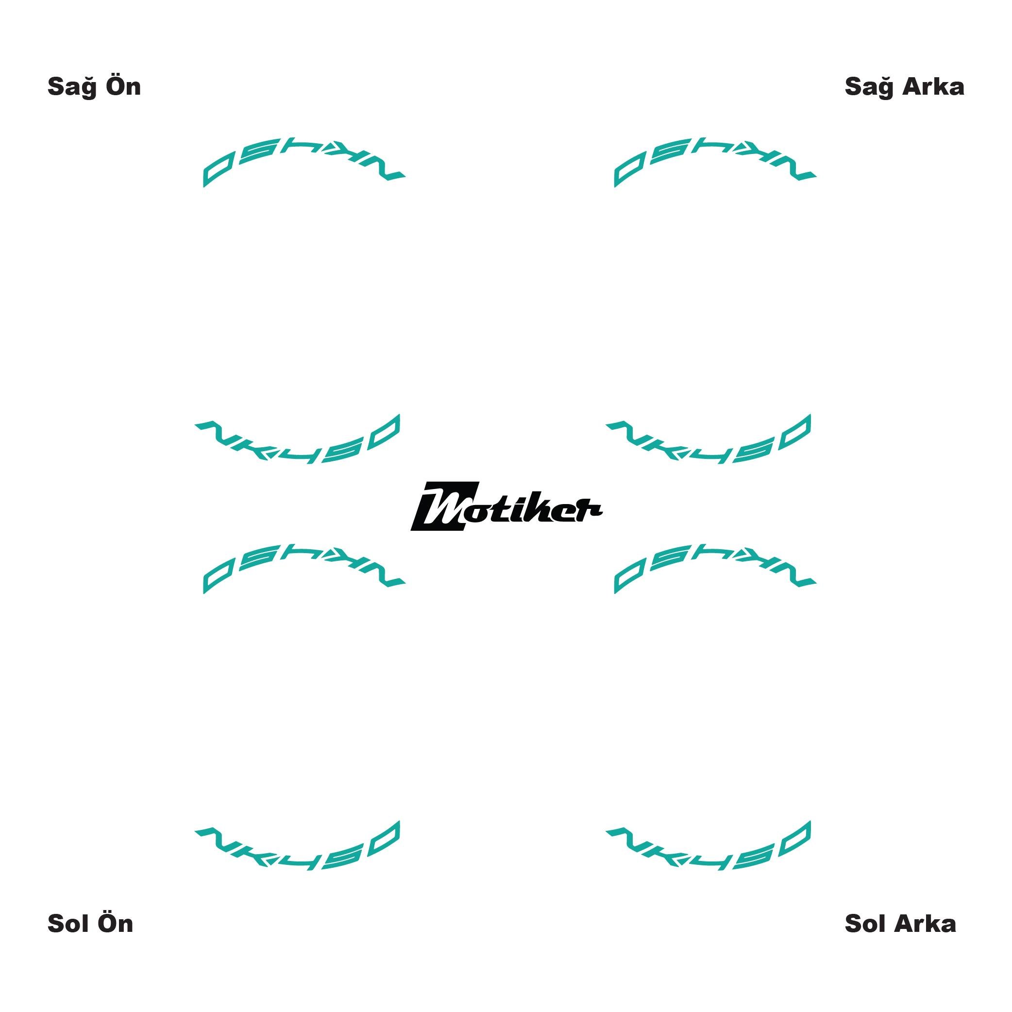 450 NKTurkuaz CFMOTO 450NK Yazılı 8 Li Jant İçi Yazı Sticker 