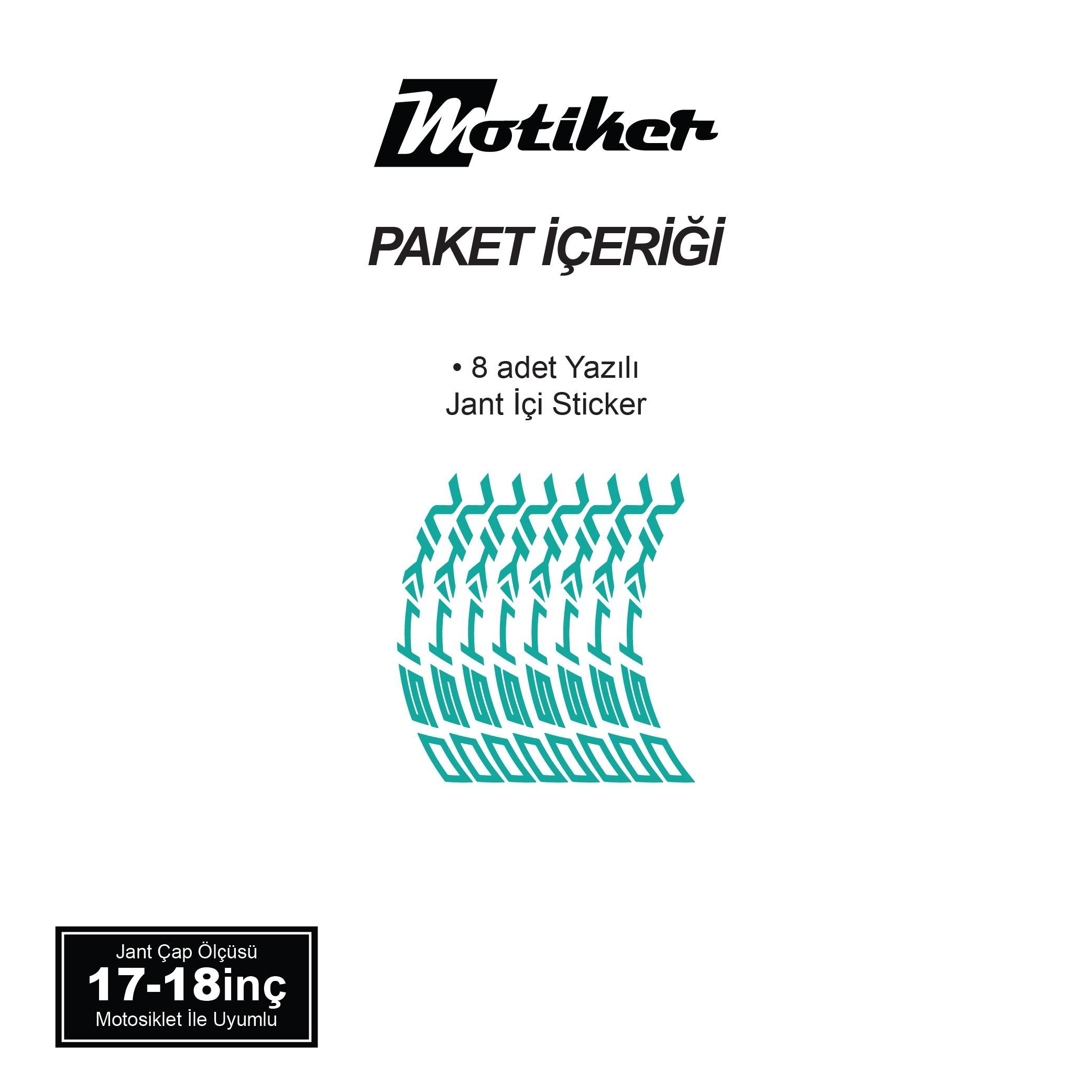 450 NKTurkuaz CFMOTO 450NK Yazılı 8 Li Jant İçi Yazı Sticker 