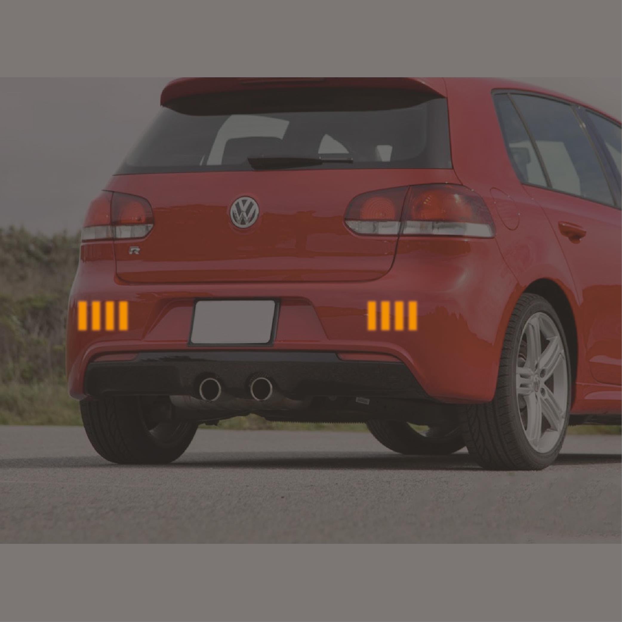 Reflective StickerTuruncu Reflective (Reflektif) Sticker Paketi 8'li Otomobil Motosiklet Reflektif Parlayan Sticker Etiket Modeli