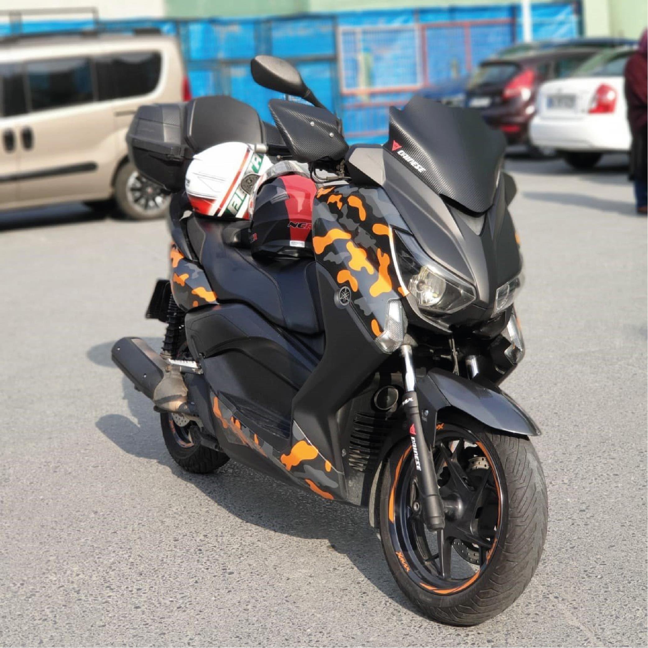 Universal (Evrensel) Kamuflaj Kaplama Motosiklet Sticker Etiket Modeli