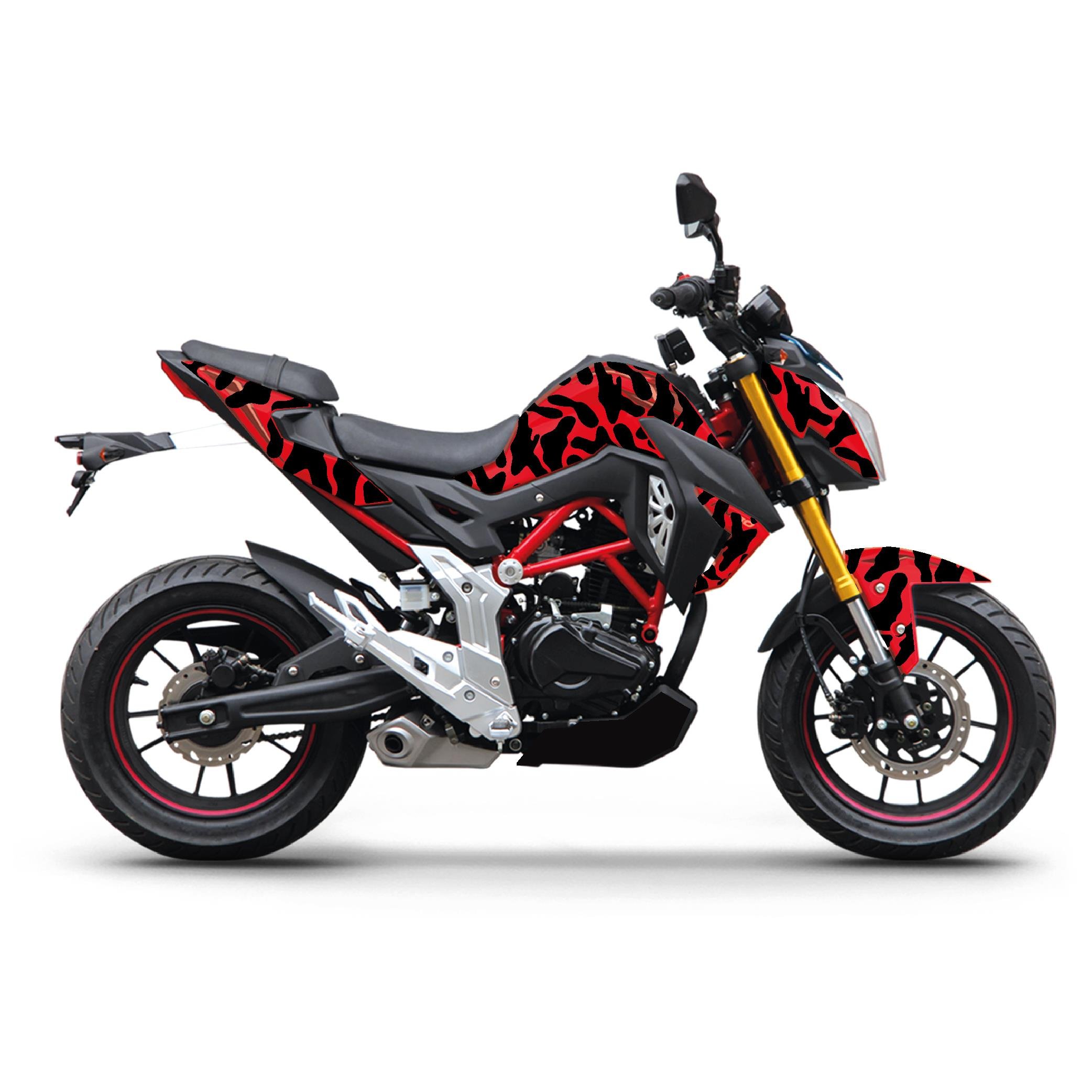 Universal (Evrensel) Kamuflaj Kaplama Motosiklet Sticker Etiket Modeli