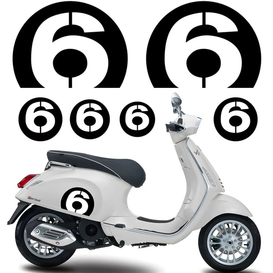 PiaggioVespa Siyah 6 Tasarımlı Piaggio Scooter Sticker Etiket 