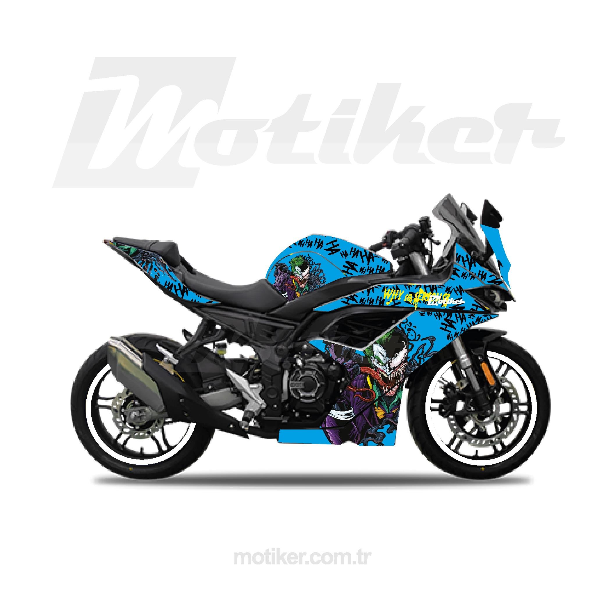 VOGEVOGE 250RR Açık Mavi Joker Sticker Etiket Kaplama Modeli