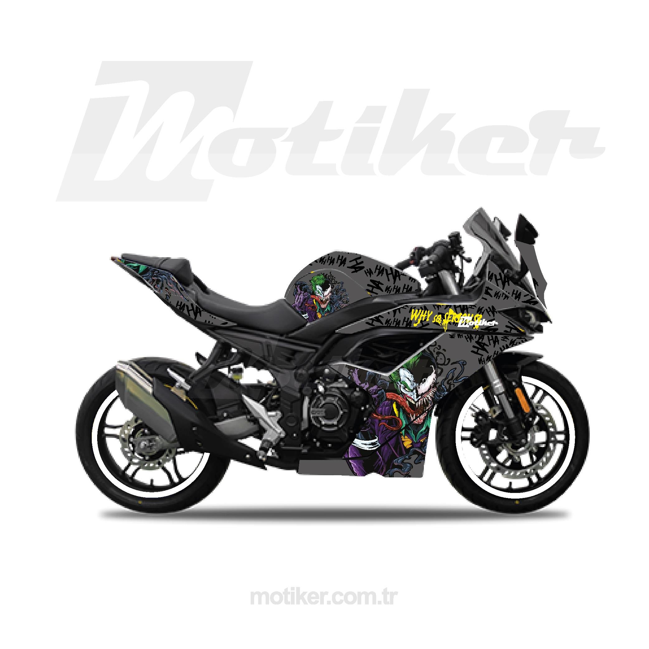VOGEVOGE 250RR Gri Joker Sticker Etiket Kaplama Modeli