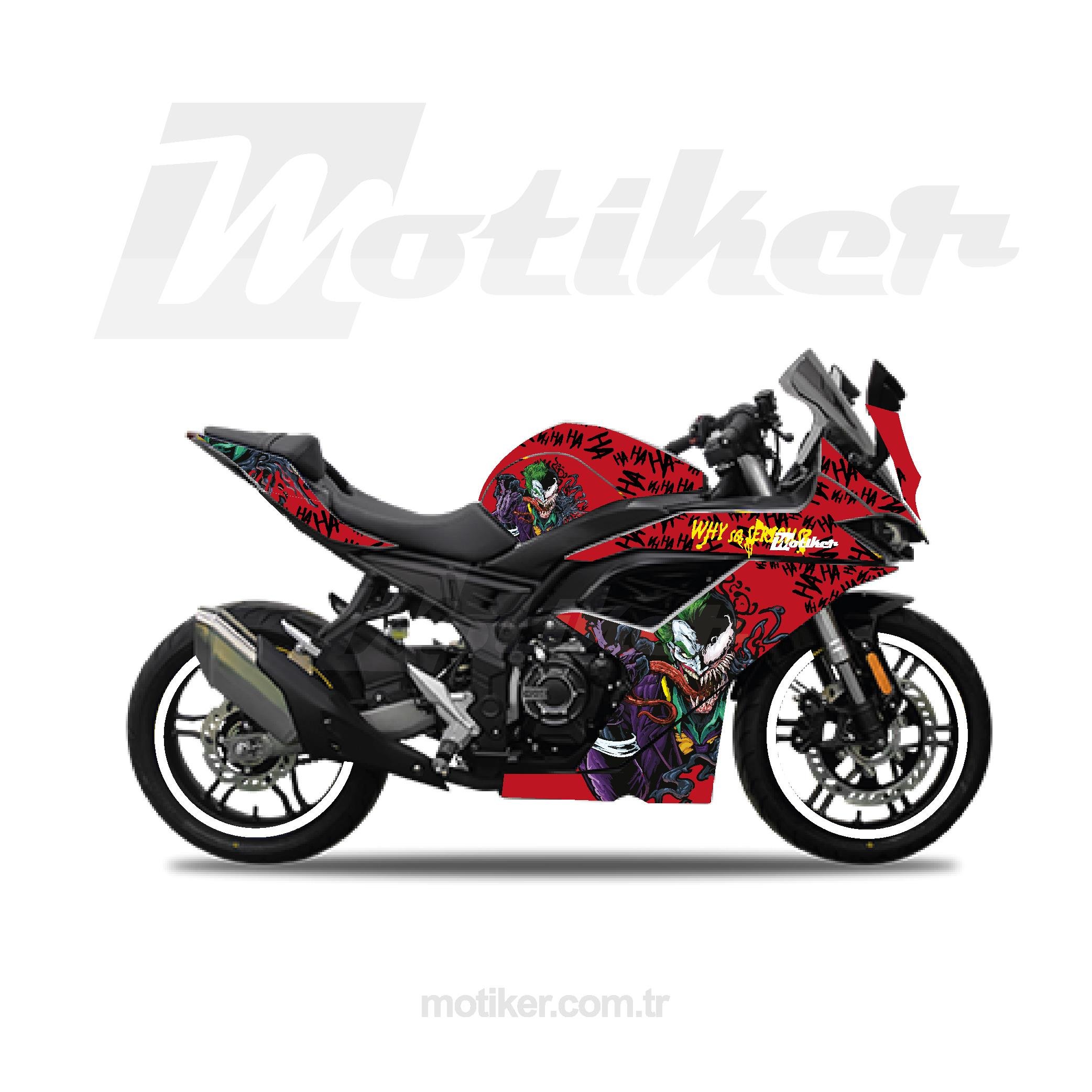 VOGEVOGE 250RR Kırmızı Joker Sticker Etiket Kaplama Modeli