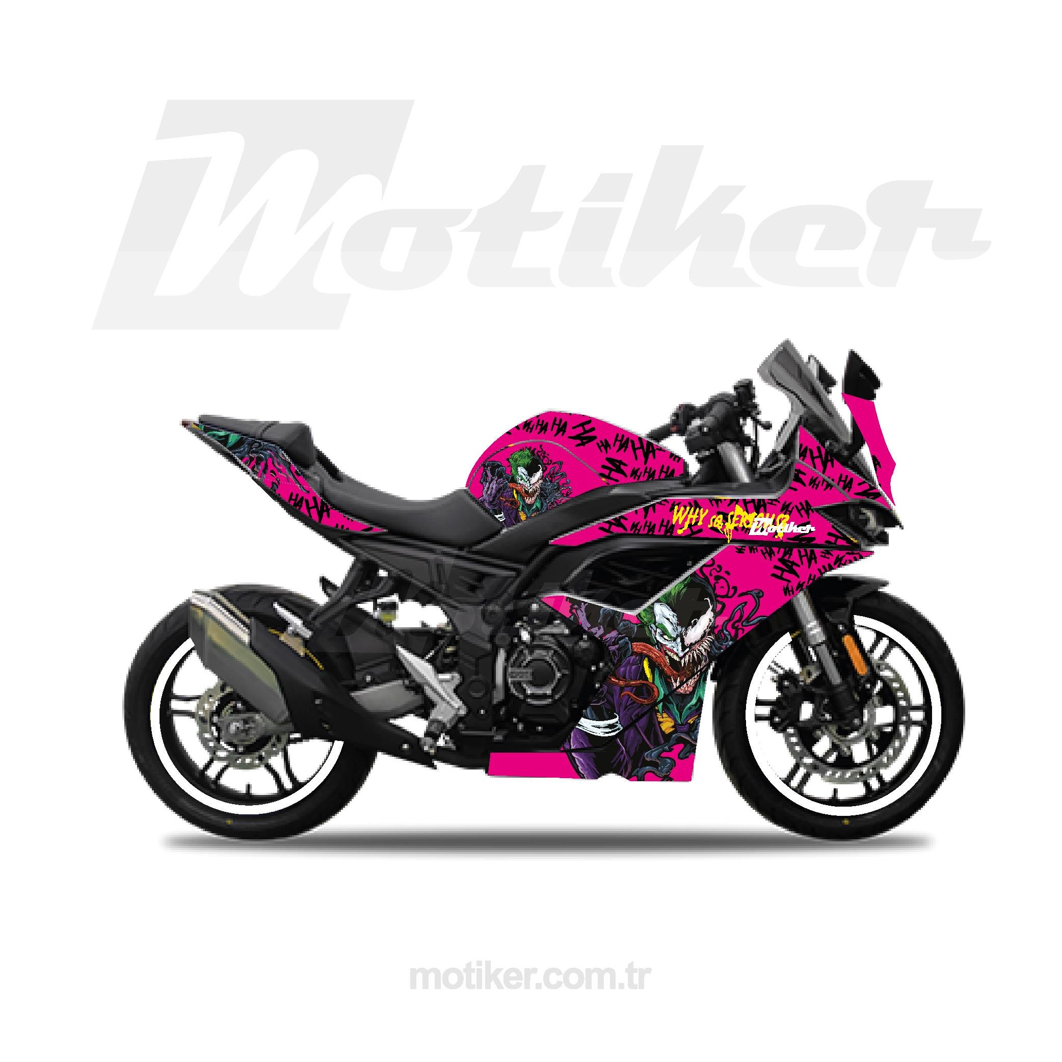 VOGEVOGE 250RR Pembe Joker Sticker Etiket Kaplama Modeli