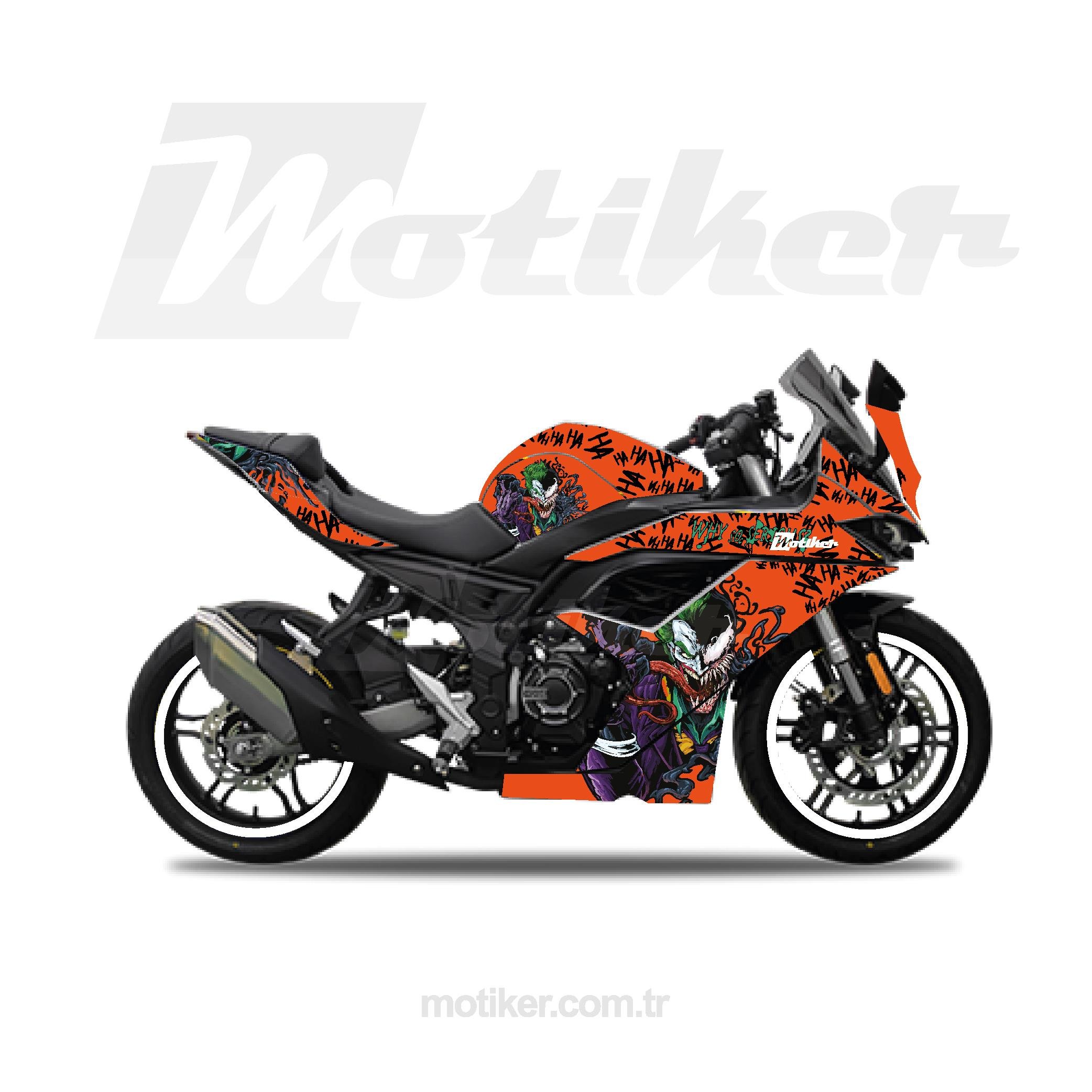 VOGEVOGE 250RR Turuncu Joker Sticker Etiket Kaplama Modeli