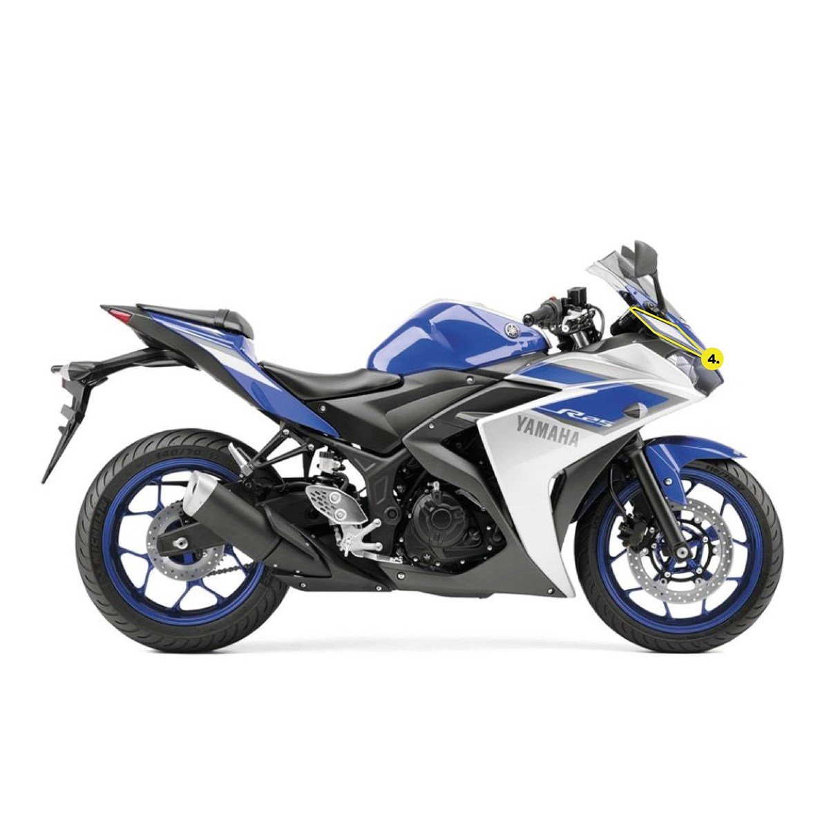 Yamaha 2015 Yzf-R25 Gri-Mavi Orjinal Ön Kafa Grenaj Stick