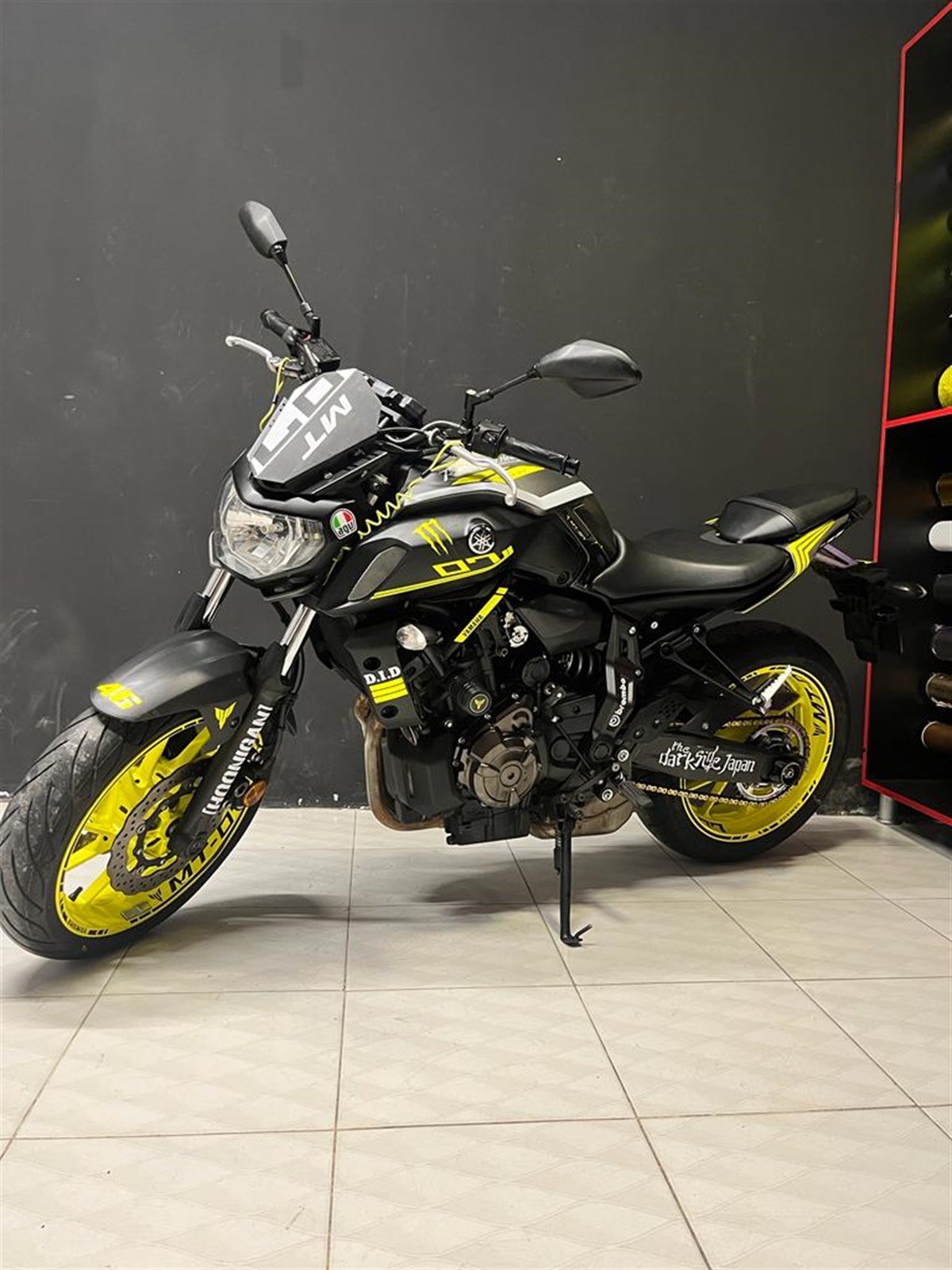 Yamaha MT-07 2017-2020 Neon Sarı Takım Sticker Modeli