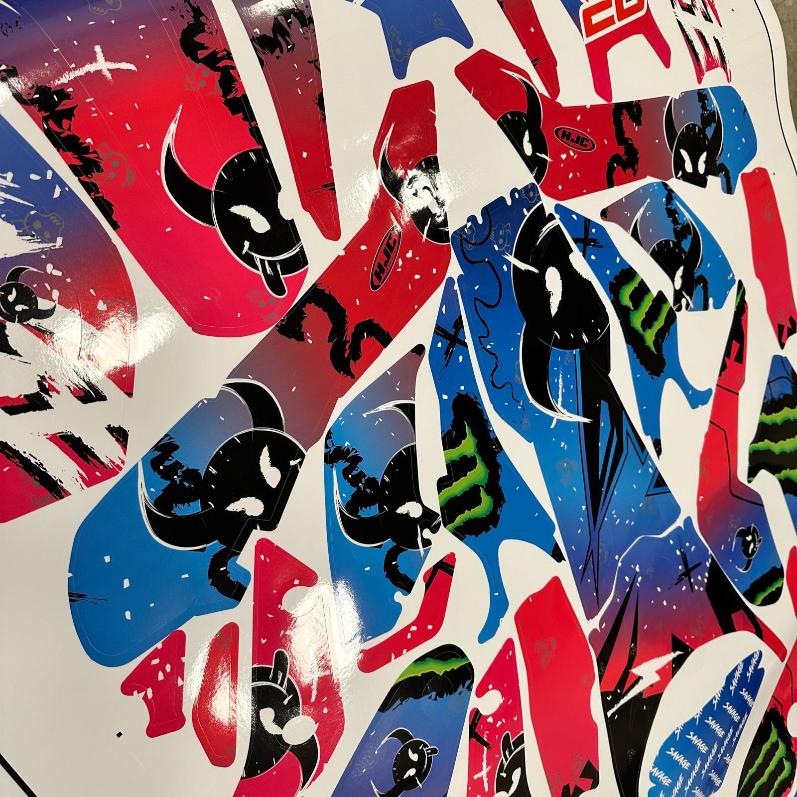 MT-07YAMAHA MT-07 2021-2024 Savage Parçalı Kaplama Sticker Etiket Modeli Pembe Mor Mavi