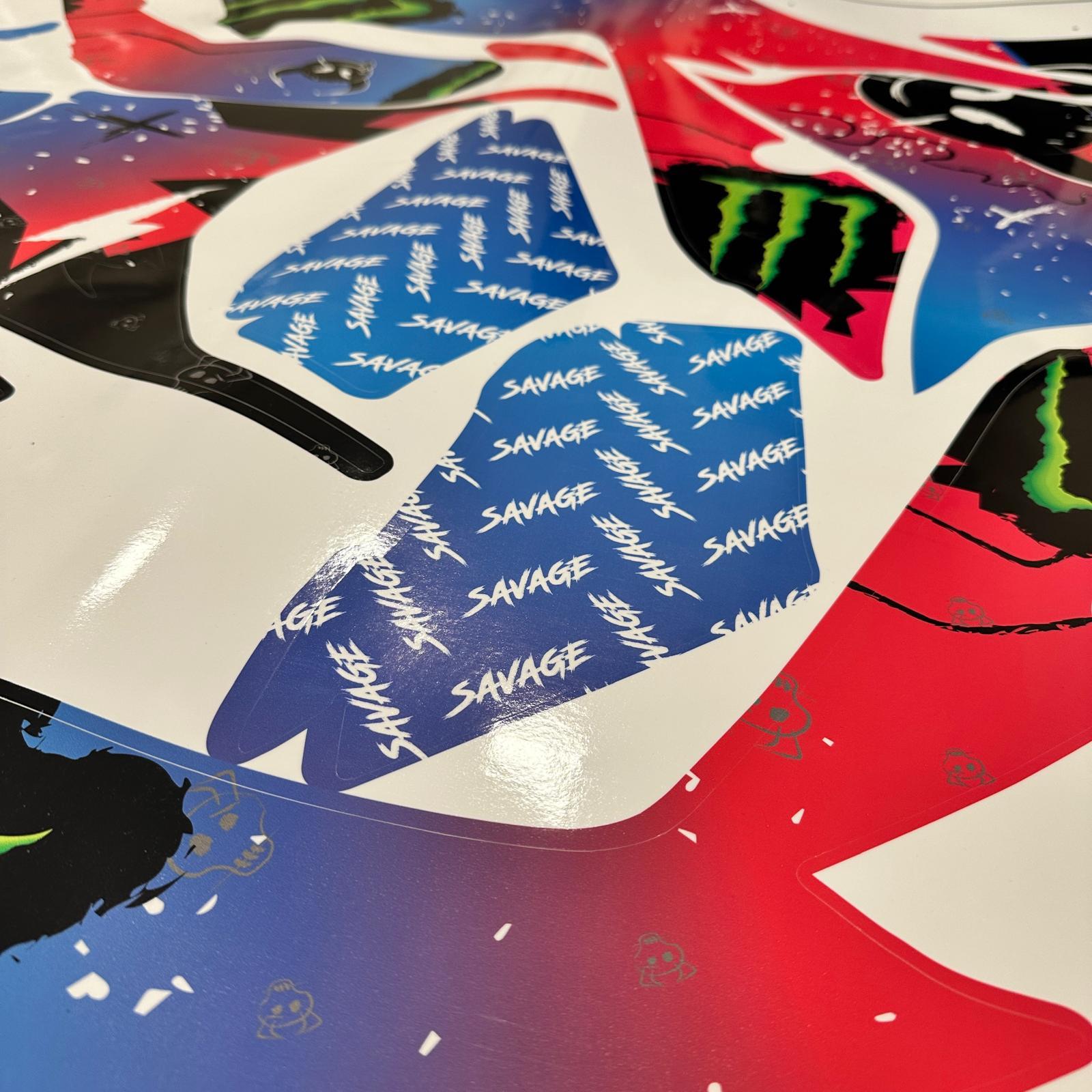 MT-07YAMAHA MT-07 2021-2024 Savage Parçalı Kaplama Sticker Etiket Modeli Pembe Mor Mavi