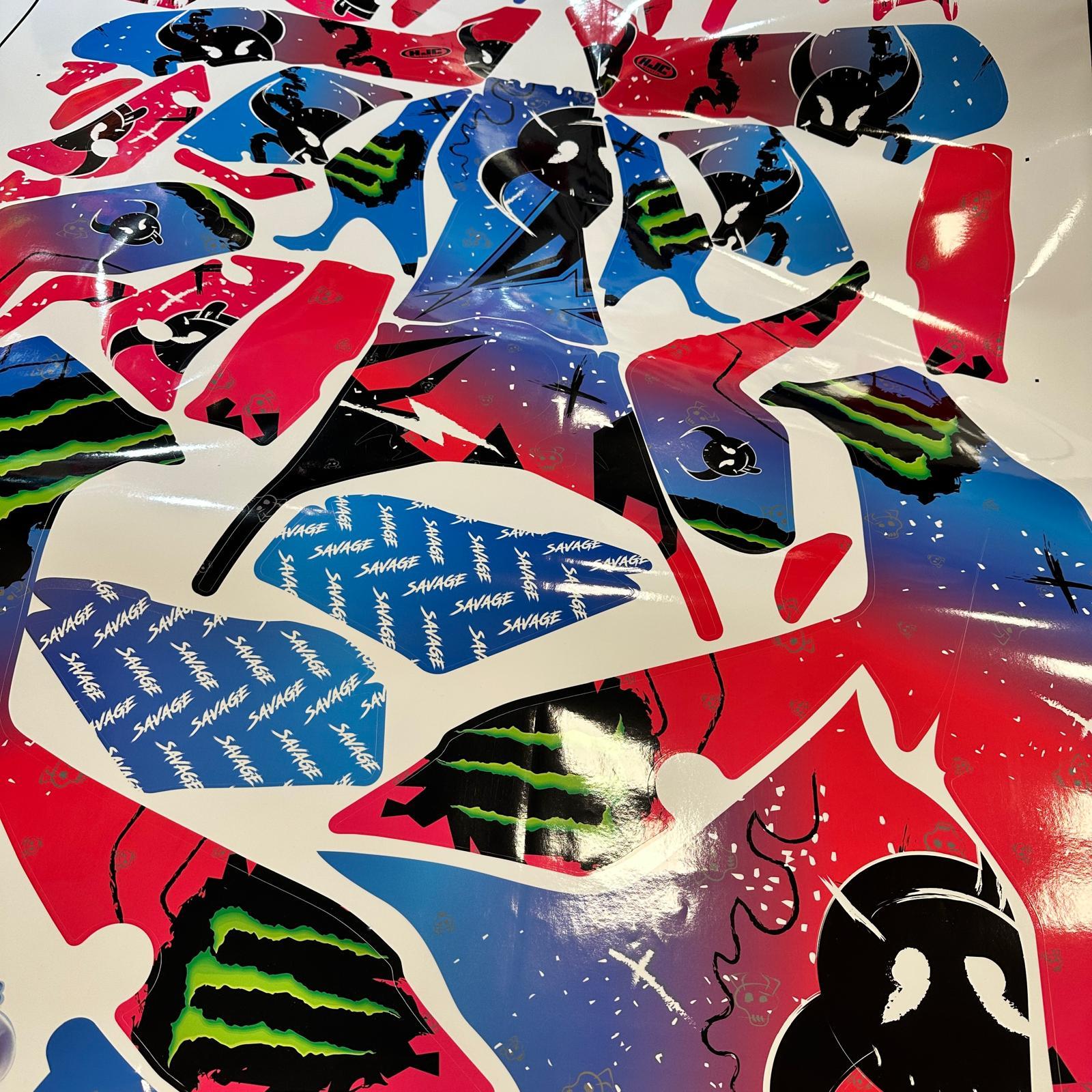 MT-07YAMAHA MT-07 2021-2024 Savage Parçalı Kaplama Sticker Etiket Modeli Pembe Mor Mavi