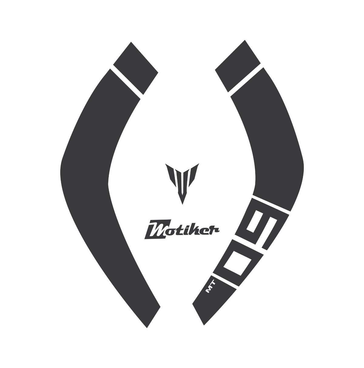 Yamaha MT-09 Depo Üstü Tek Çizgi 09 MT Yazılı Sticker Etiket Modeli