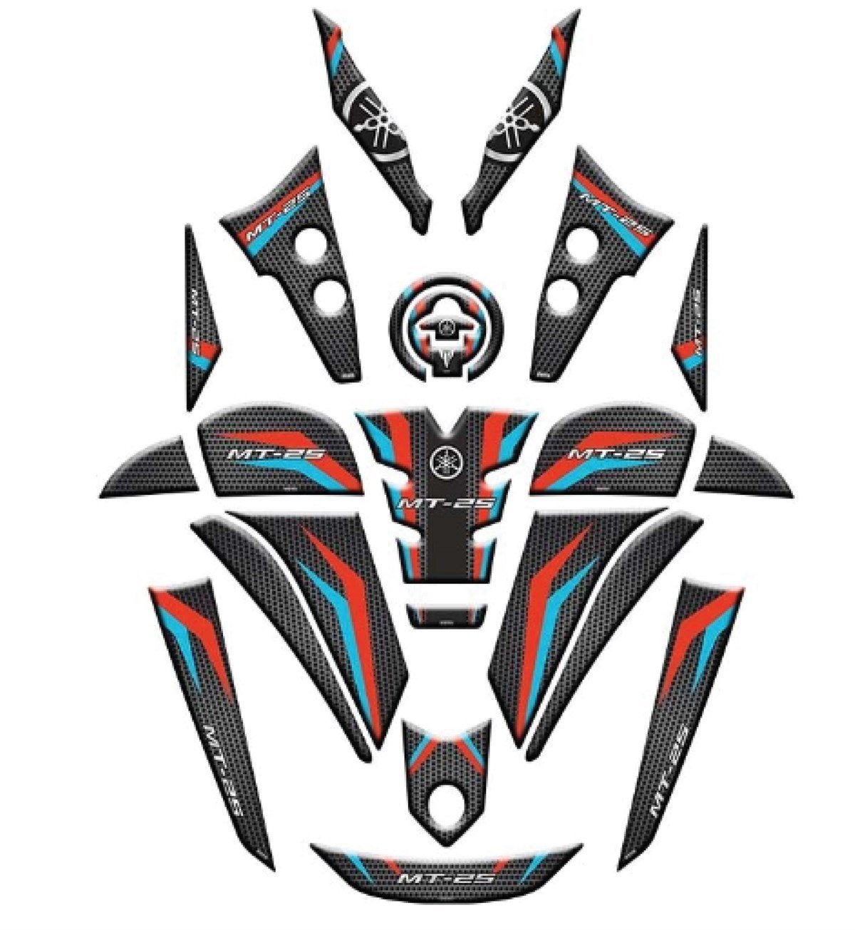 Yamaha mt 25 2020-2023 Uyumlu Full Tank Pad Set 10