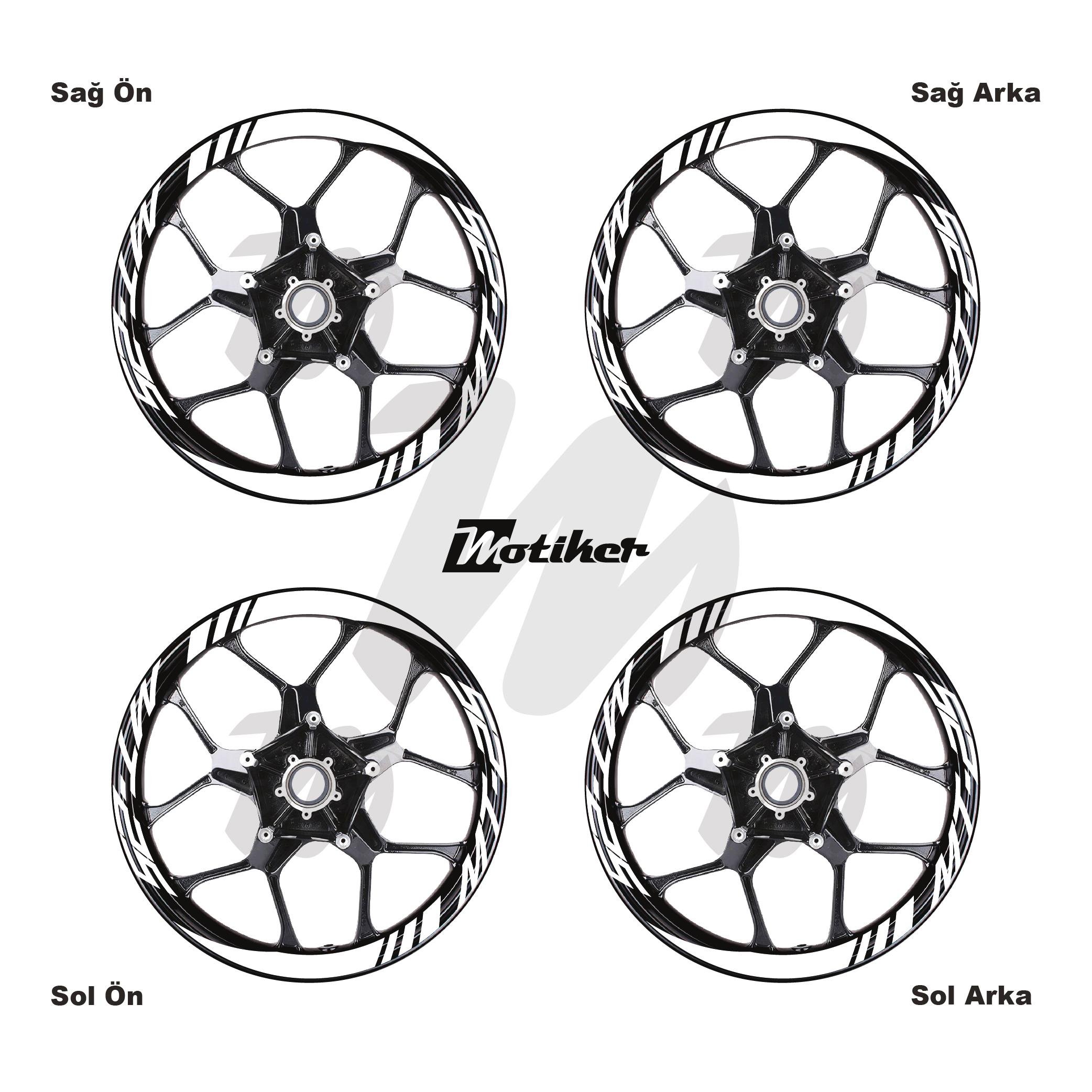 MT-25Yamaha MT-25 Geniş Jant Sticker Modeli 16'lı Beyaz