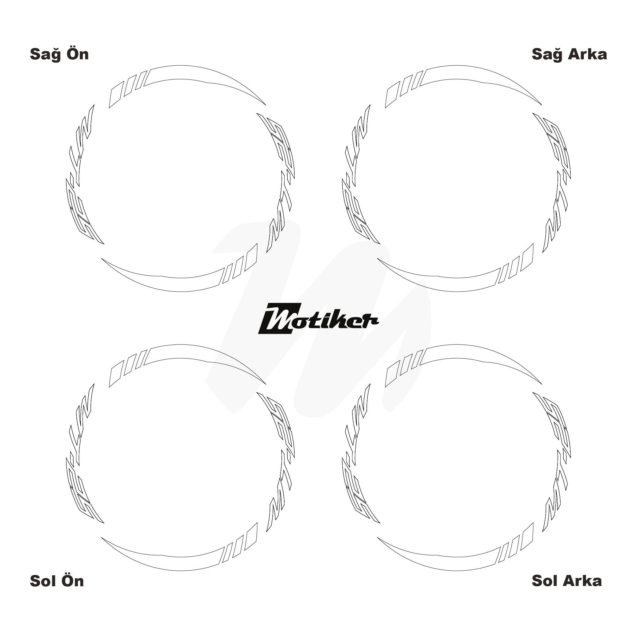 MT-25Yamaha MT-25 Geniş Jant Sticker Modeli 16'lı Beyaz