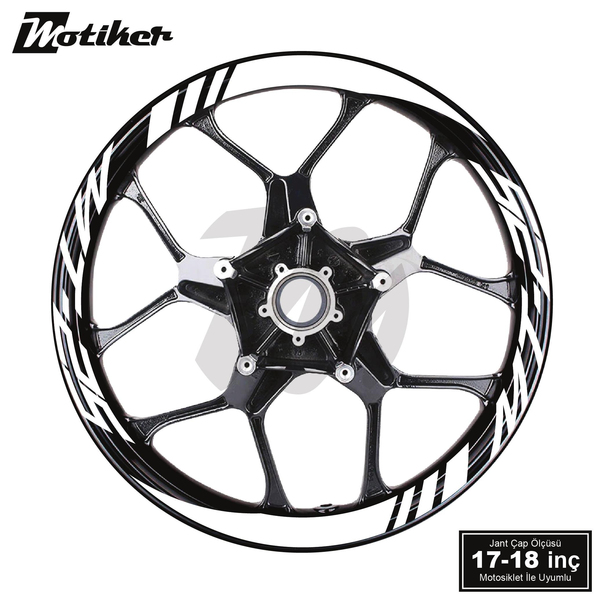 MT-25Yamaha MT-25 Geniş Jant Sticker Modeli 16'lı Beyaz