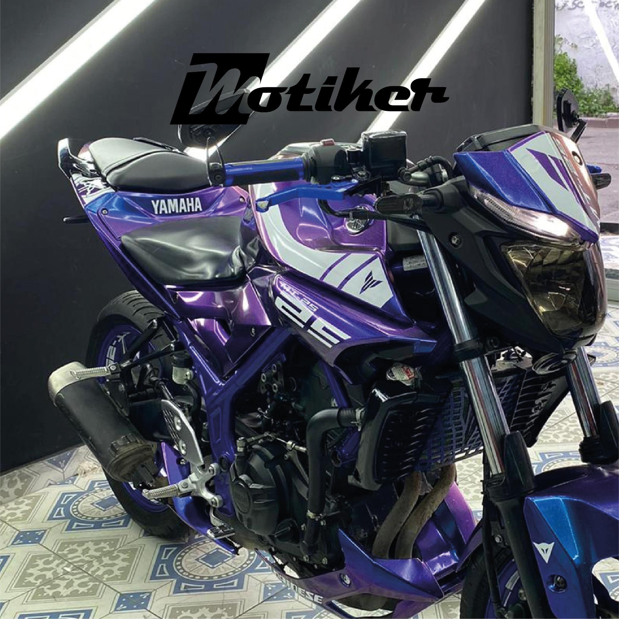 Motosiklet Kaplama Yamaha MT-25 Motosklet Mor Hologram Cast Folyo Kaplama 