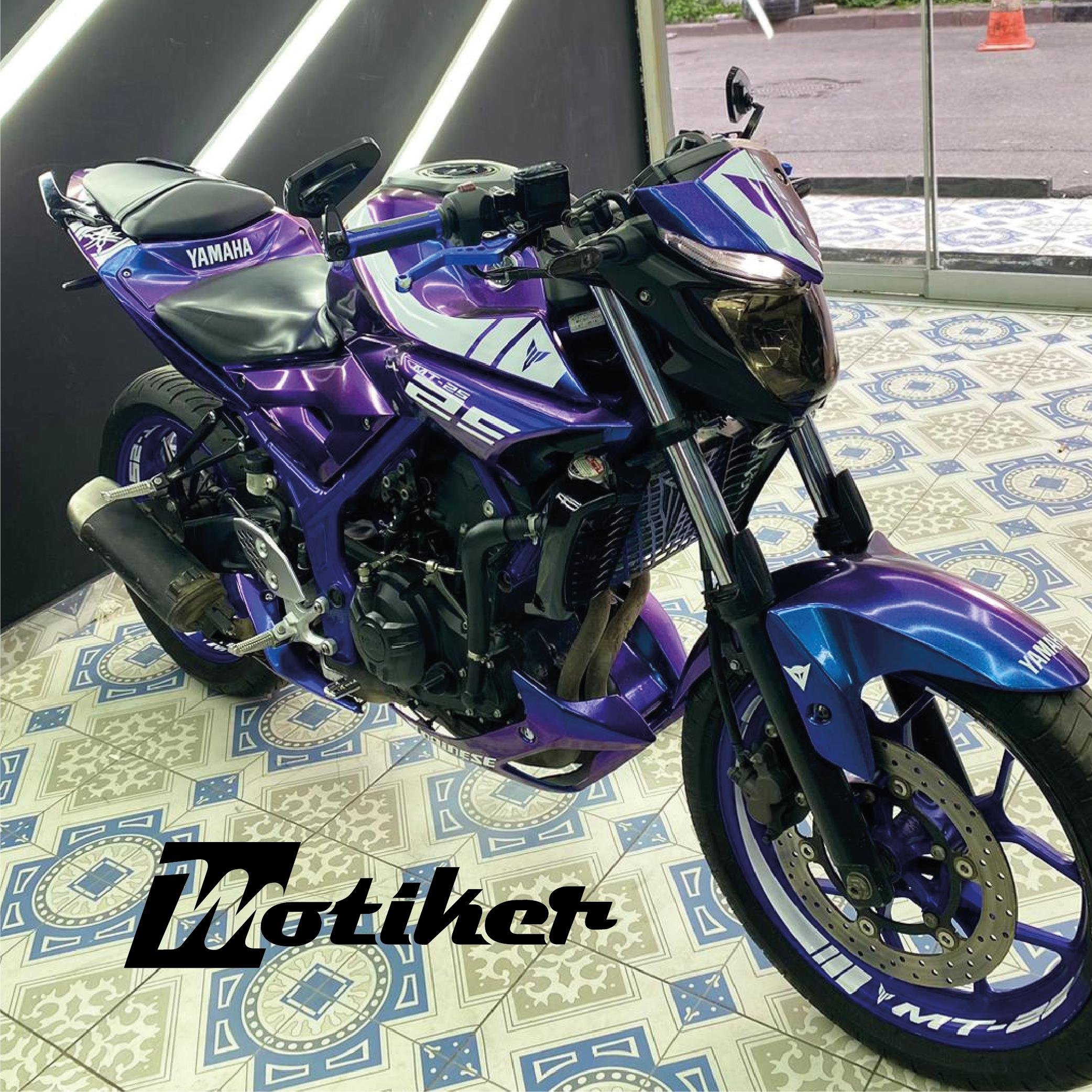 Motosiklet Kaplama Yamaha MT-25 Motosklet Mor Hologram Cast Folyo Kaplama 