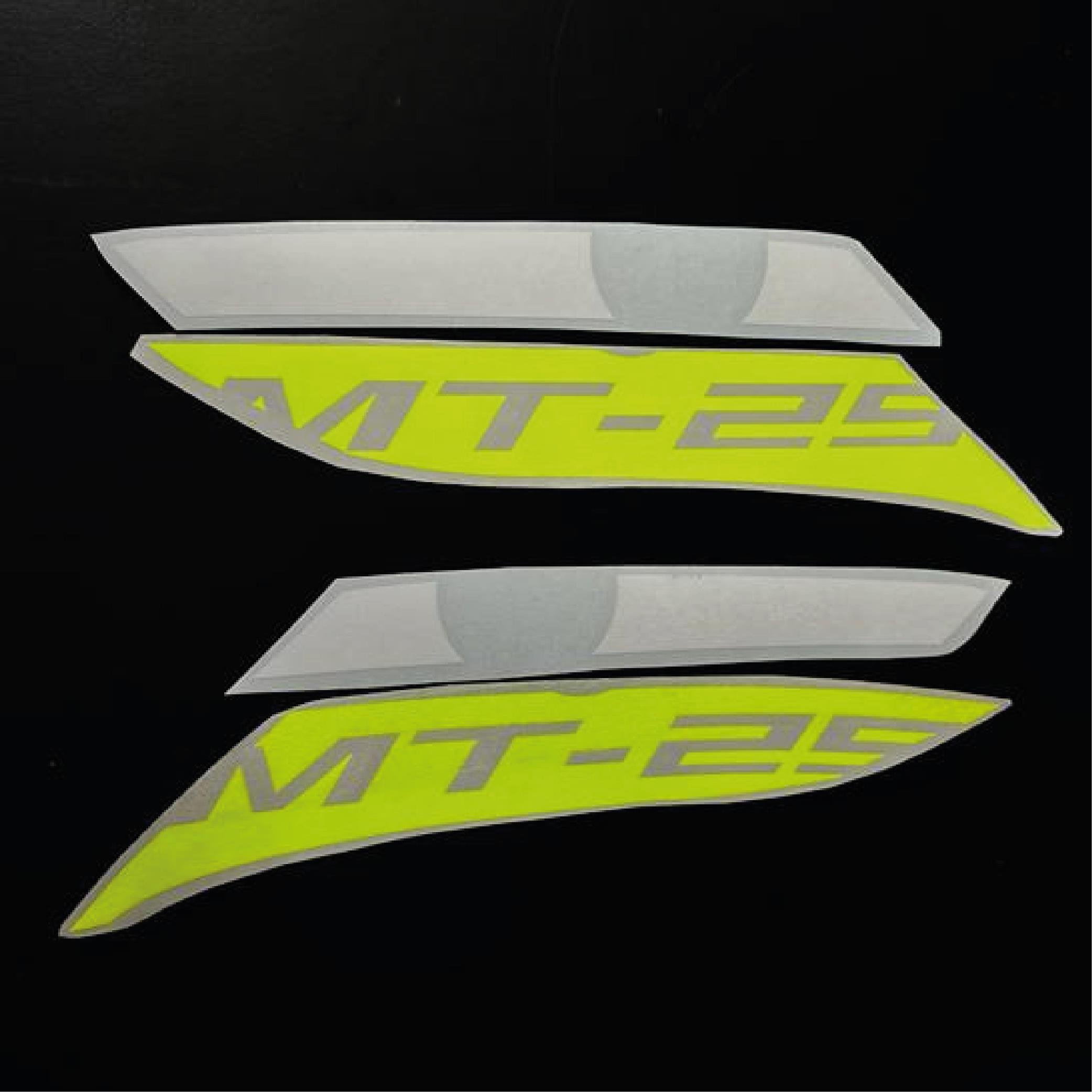 Yamaha MT-25 Neon Ve Beyaz Sticker Modeli