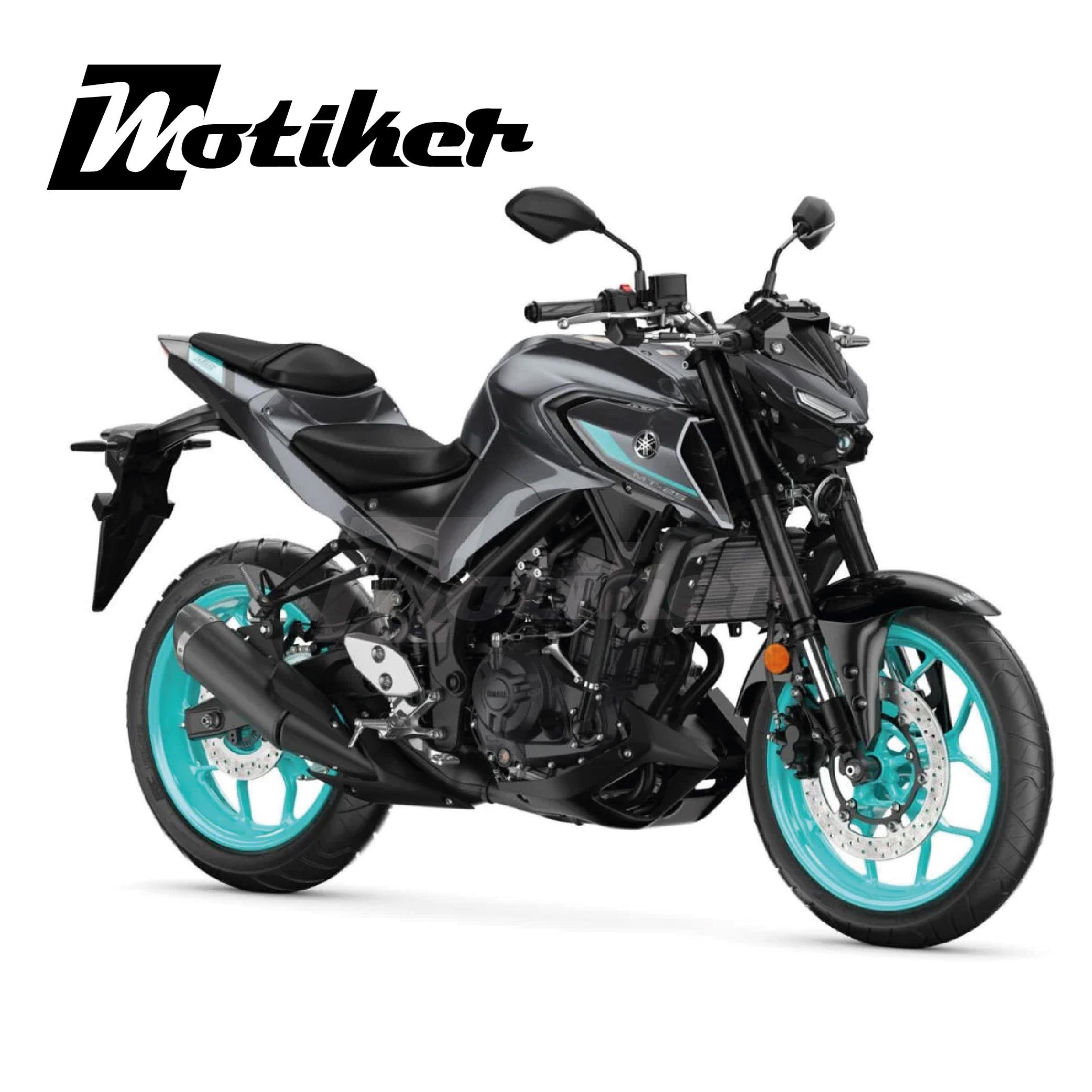 MT-25Yamaha MT-25 Orjinal Tasarım Sticker Etiket Modeli  Turkuaz Koyu Gri 