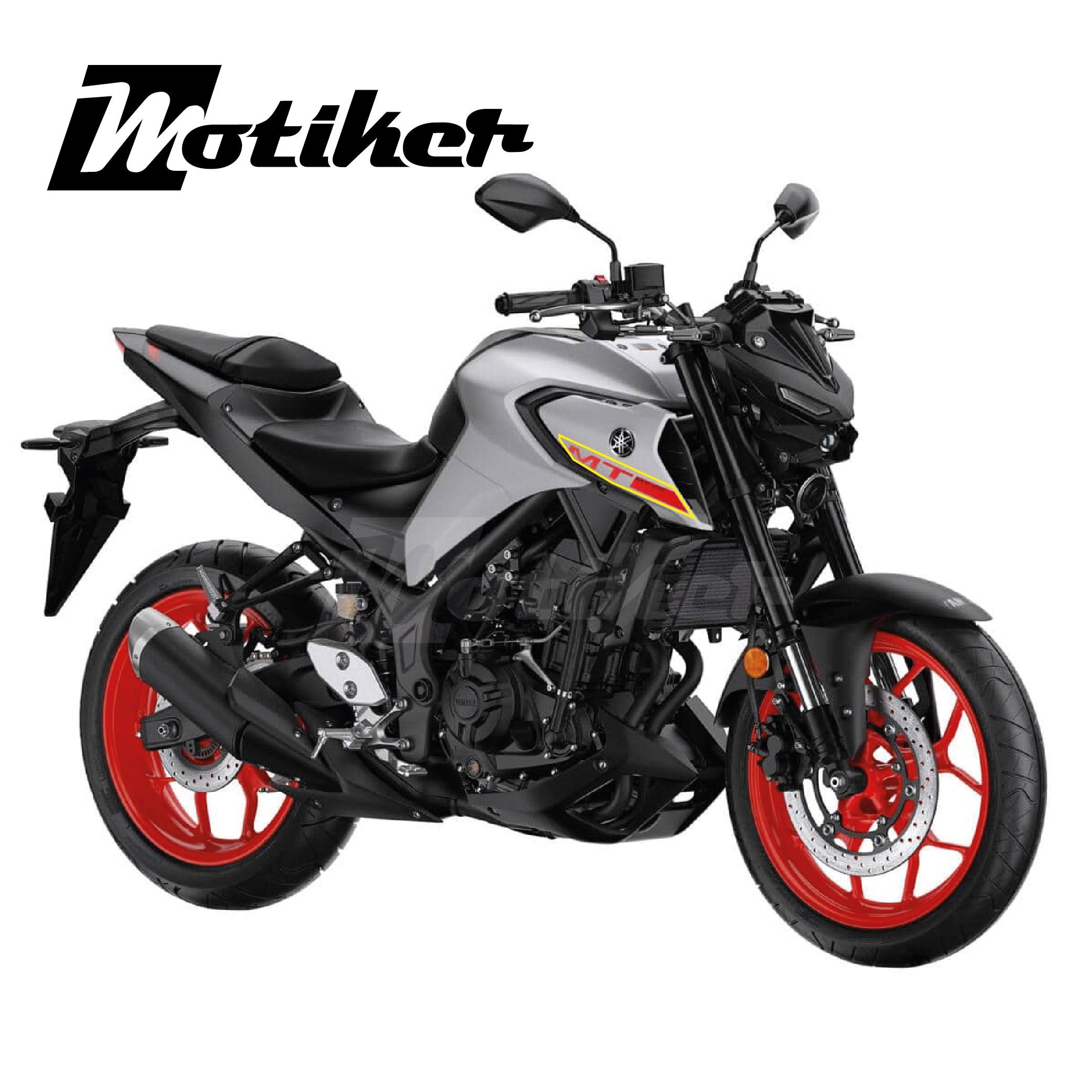 MT-25Yamaha MT-25 Yan Grenaj Orjinal Tasarım Sticker Etiket Modeli Neon Turuncu 2019-2025