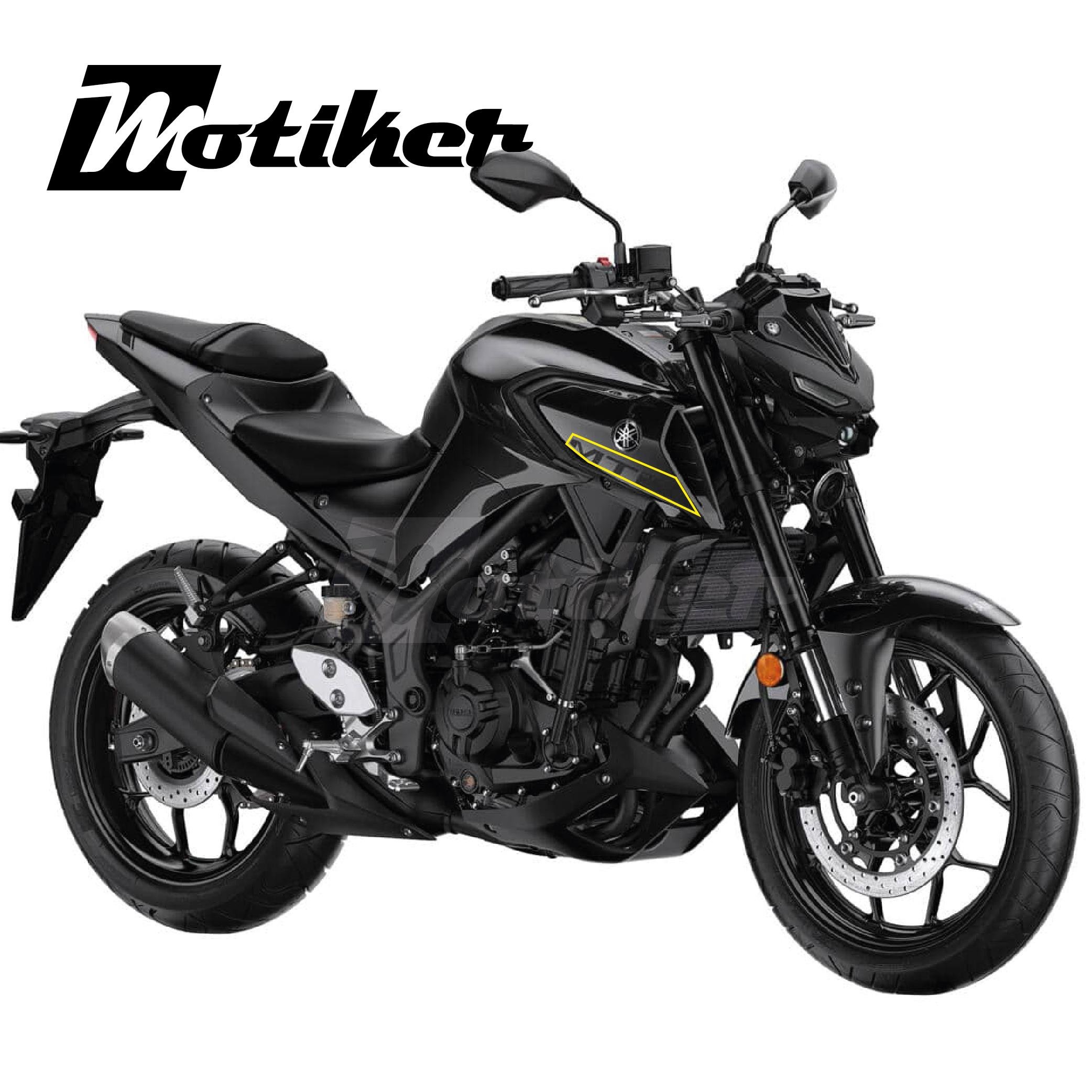MT-25Yamaha MT-25 Yan Grenaj Orjinal Tasarım Sticker Etiket Modeli Mat Siyah 2019-2025