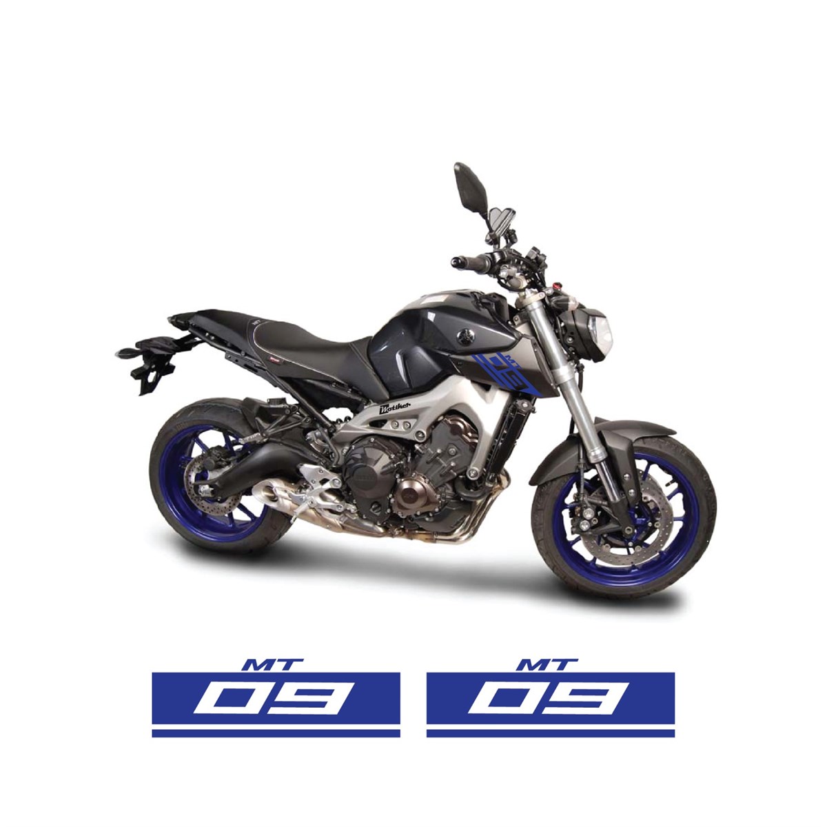 Yamaha MT09 Yan Ön Grenaj Desenli Yazılı Sticker Etiket Modeli 