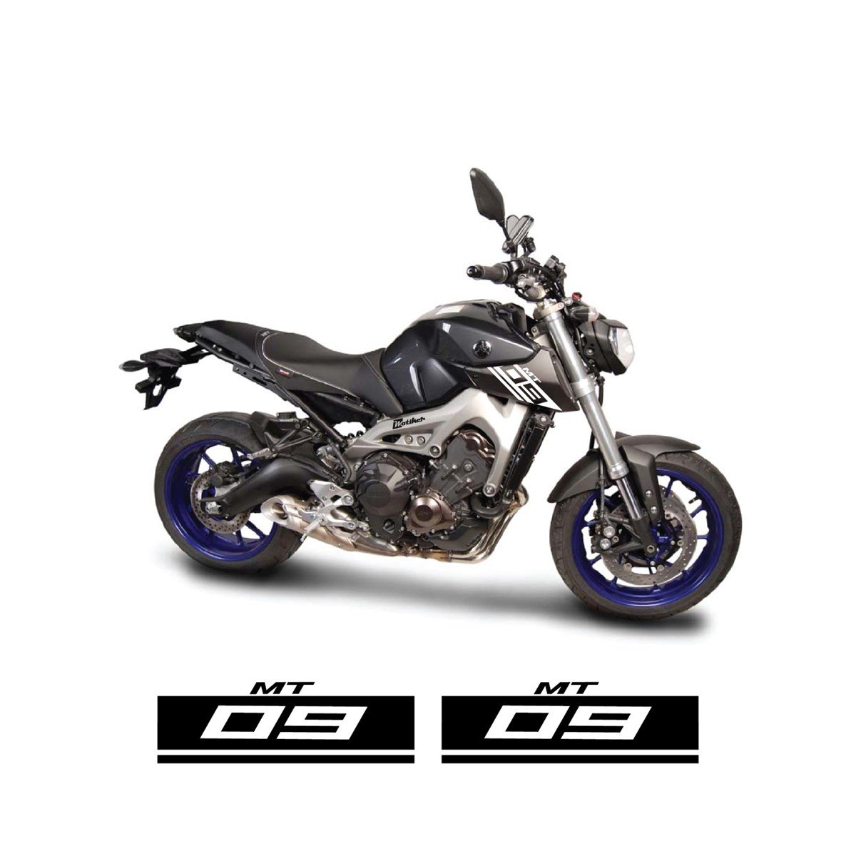 Yamaha MT09 Yan Ön Grenaj Desenli Yazılı Sticker Etiket Modeli 