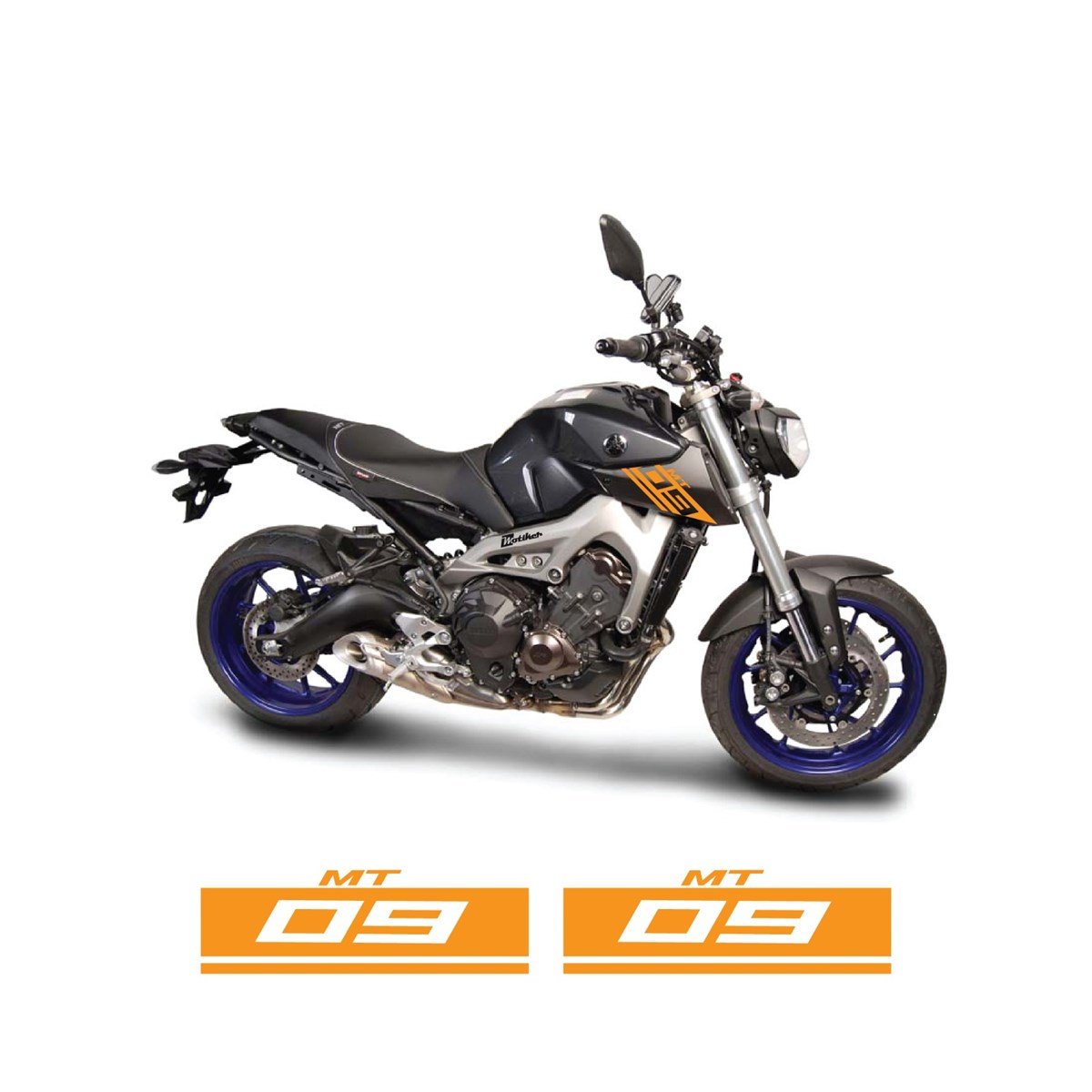 Yamaha MT09 Yan Ön Grenaj Desenli Yazılı Sticker Etiket Modeli 