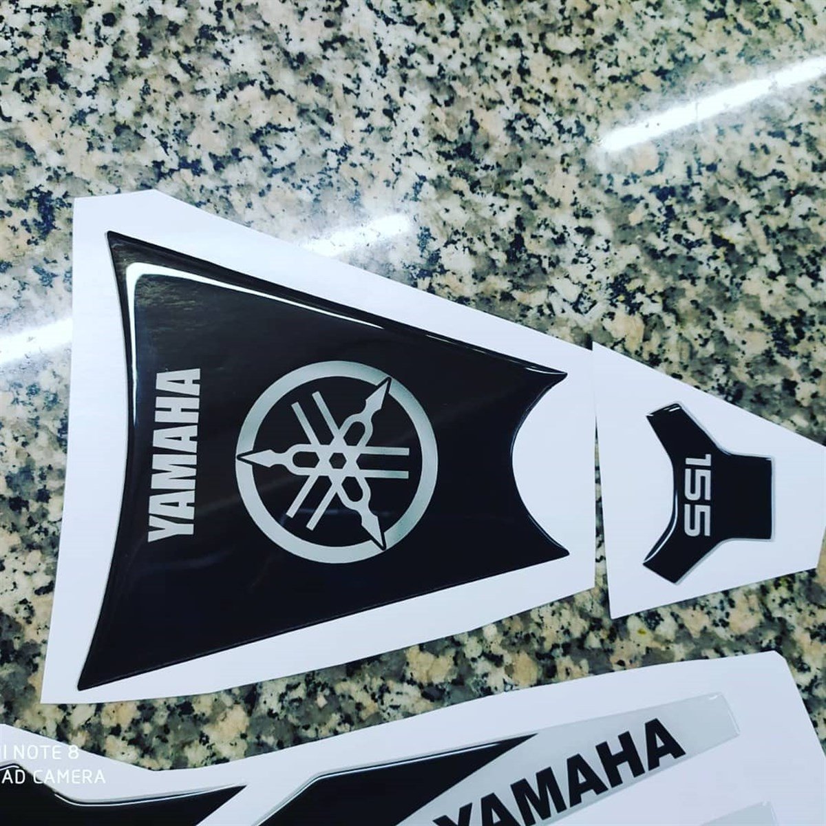 Yamaha Nmax 155 Siyah Beyaz Tank Pad Damla Sticker Etiket Modeli
