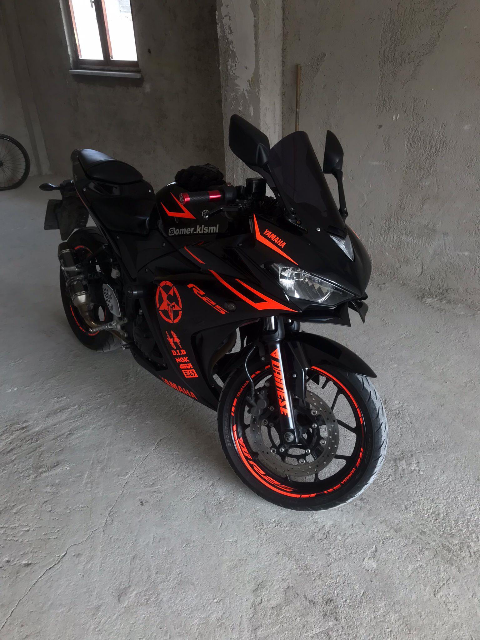 R25Yamaha R25 Neon Turuncu Sticker Etiket Kaplama 