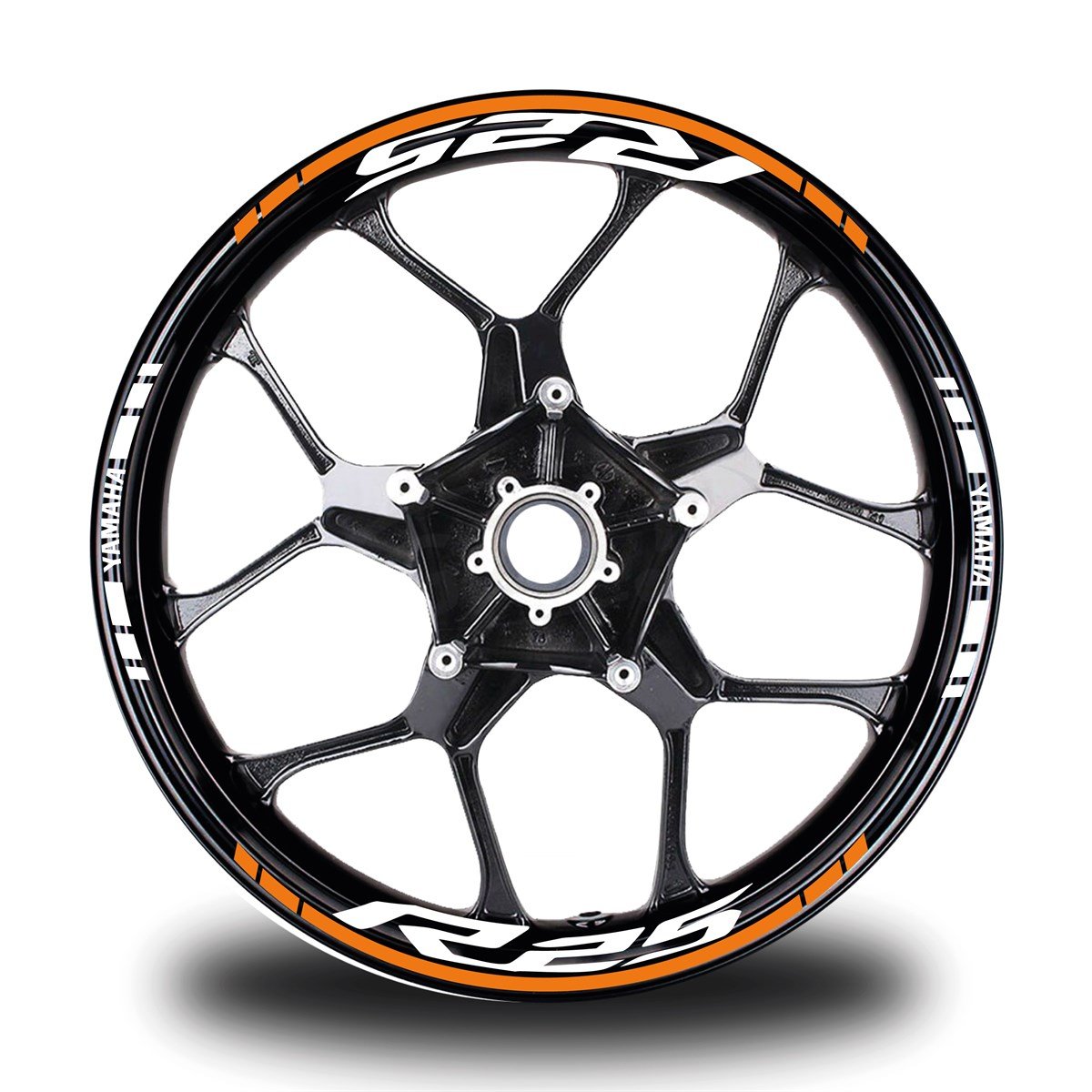 Yamaha R25 Yazılı Neon Turuncu Takım Jant Sticker Modeli