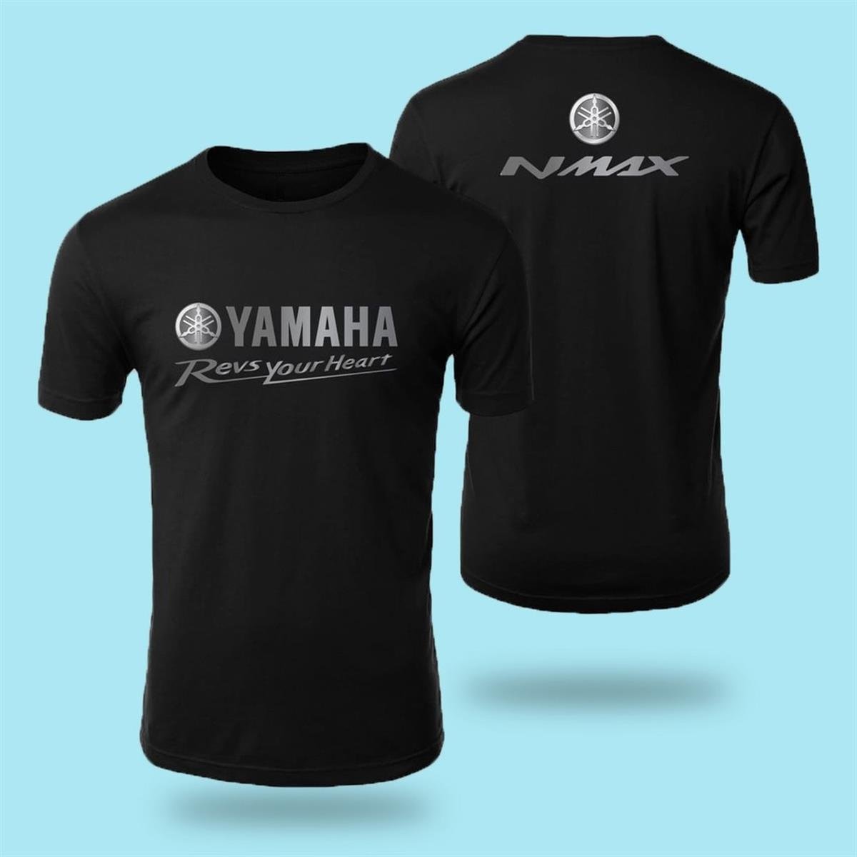 Yamaha Revs your Heart Beyaz Baskılı Tshirt Modeli
