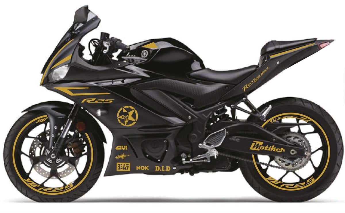 Yamaha RZF R Mat Gold Full Takım Sticker
