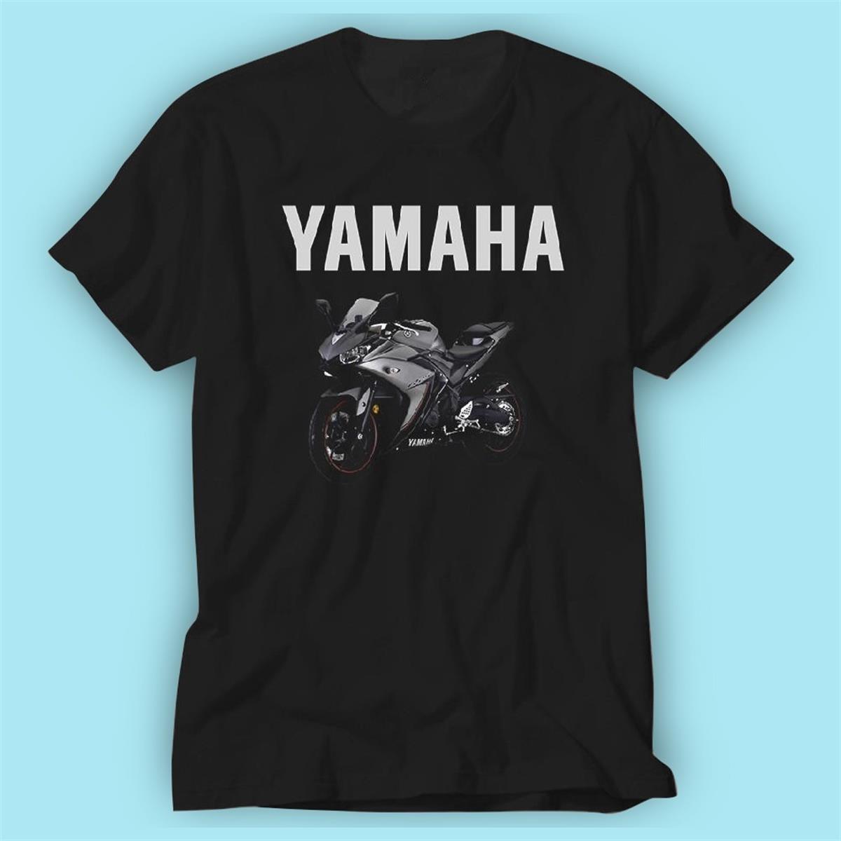 Yamaha Siyah Baskı Logo Tshirt Modeli