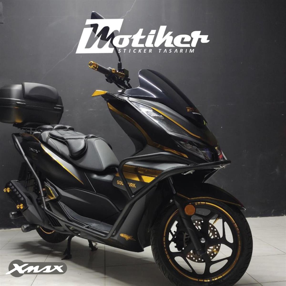 Yamaha X-Max  Çizgi Desenli Motosiklet Sticker Etiket Modeli