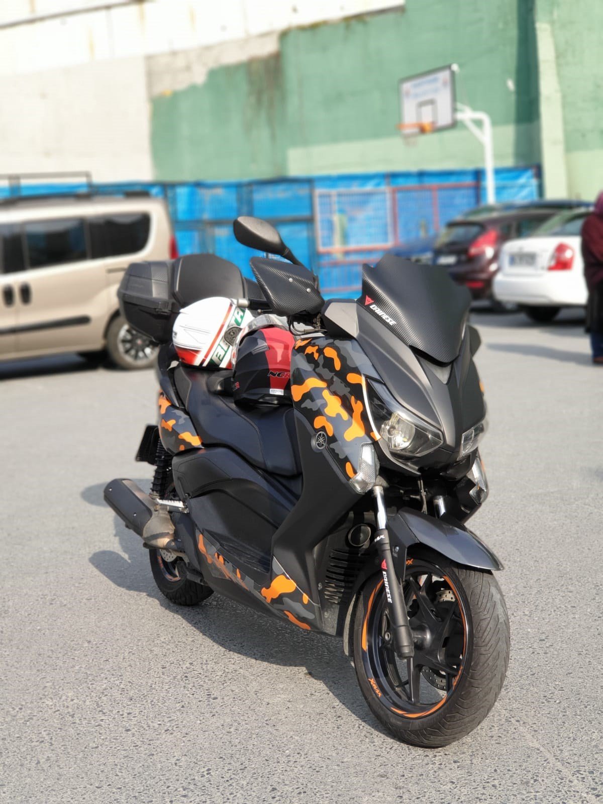 YAMAHA X-MAX NEON TURUNCU KAMUFLAJ TAKIM STİCKER MODELİ
