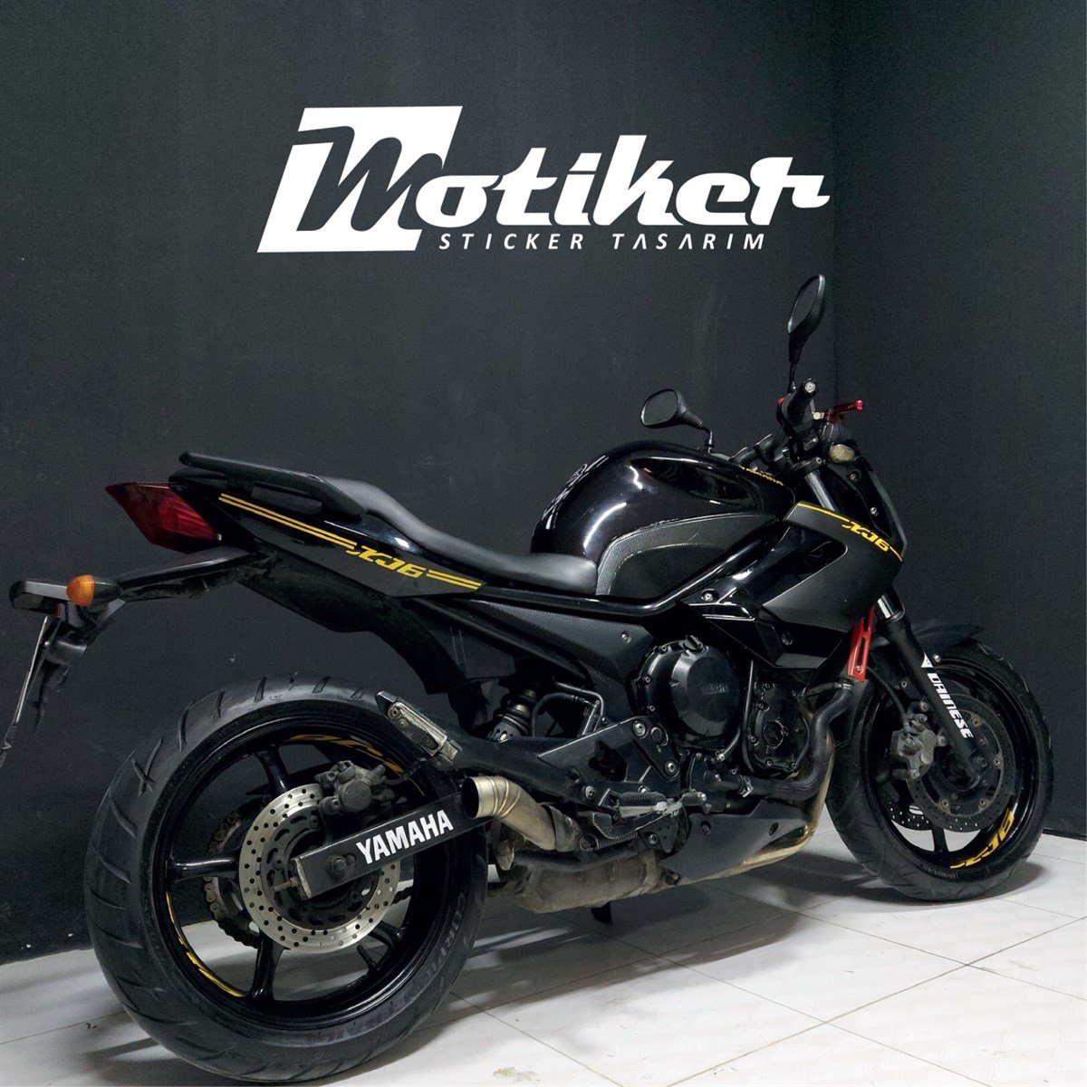Yamaha XJ6 Sarı Sticker Tasarım Etiket Modeli