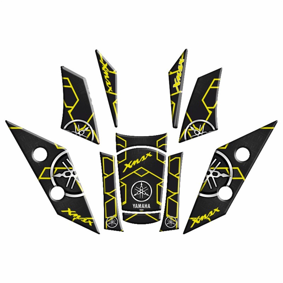 YAMAHA XMAX 2018-22 UYUMLU Tank Pad Set 013
