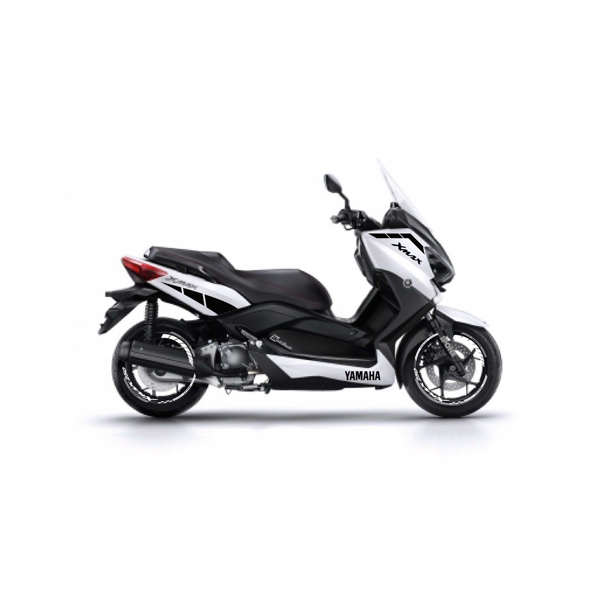 Yamaha Xmax 250 2 Kesikli Siyah Renk Sticker Modeli Jant Dahil