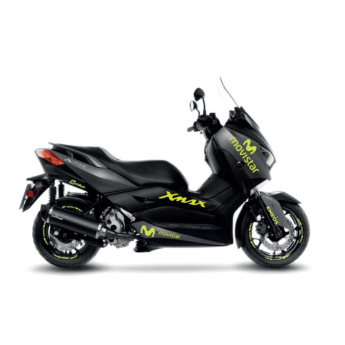 Yamaha XMAX Neon Sarı Movıstar Sticker Etiket Modeli