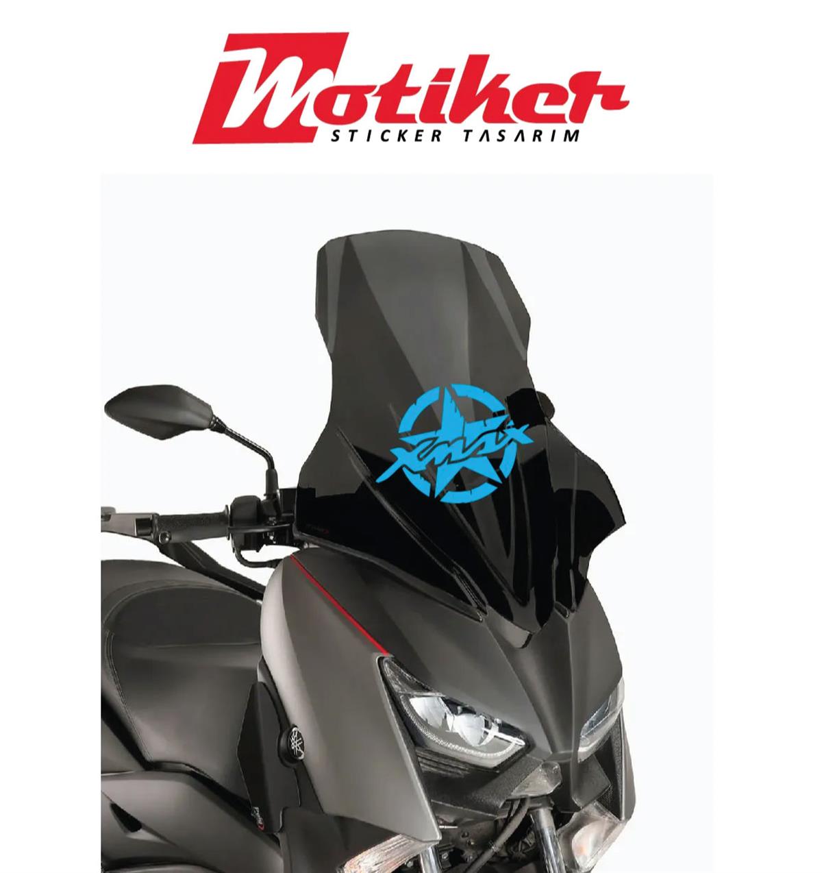 Yamaha Xmax Ön Cam Yıldız Sticker Etiket Model