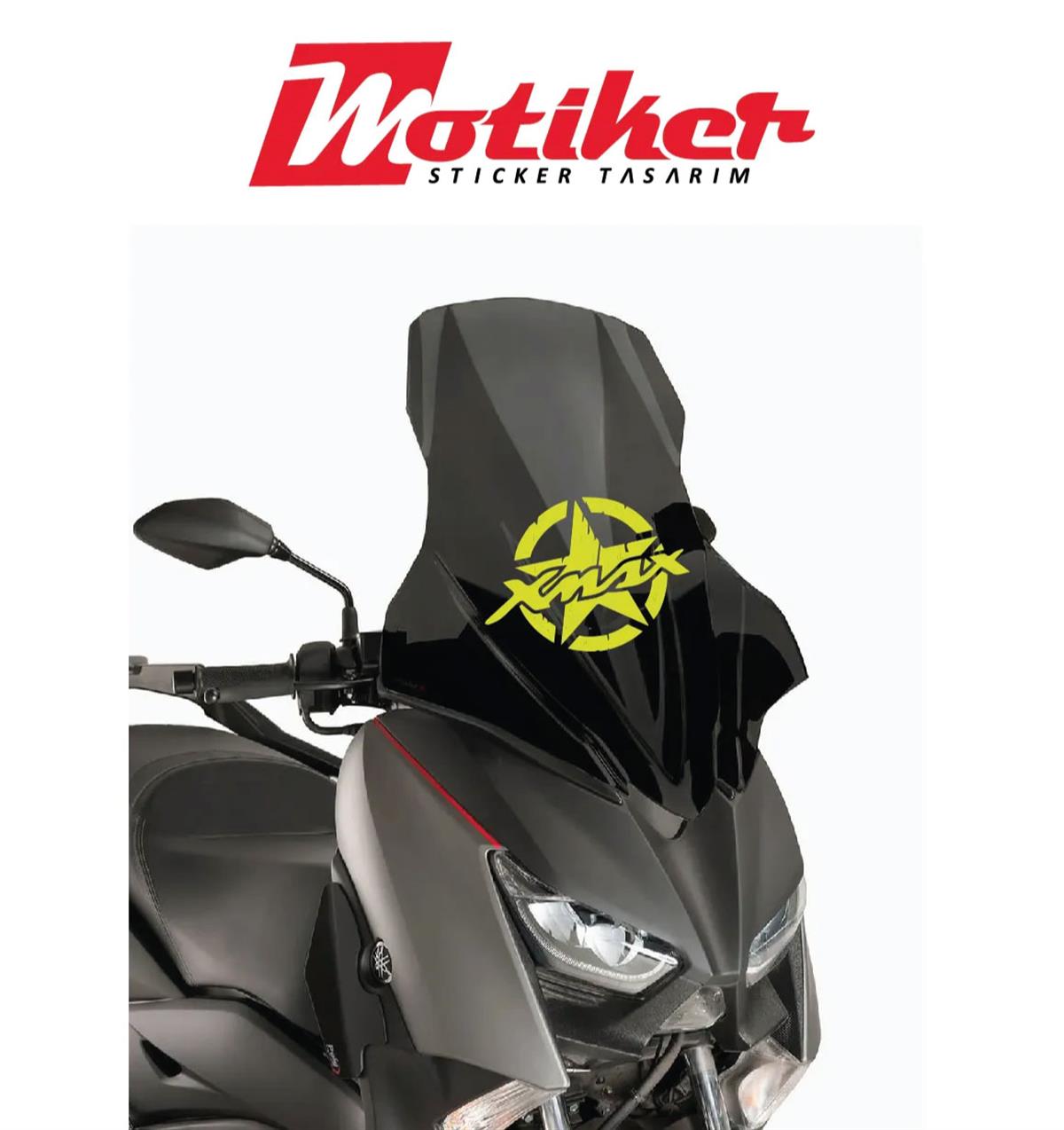 Yamaha Xmax Ön Cam Yıldız Sticker Etiket Model