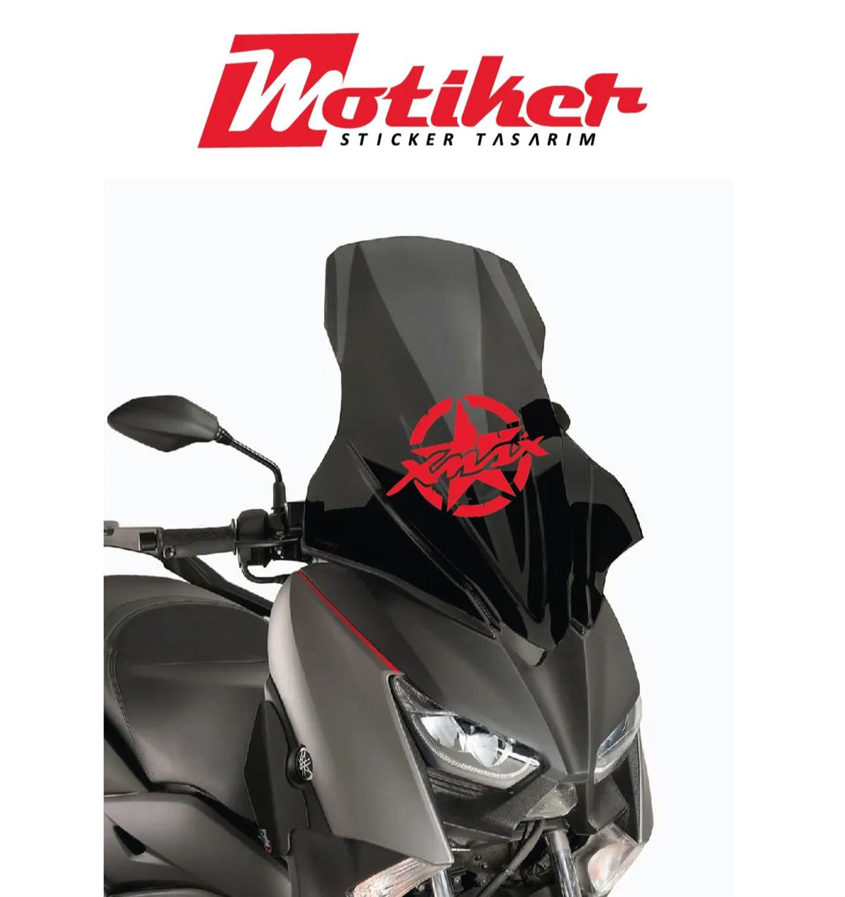 Yamaha Xmax Ön Cam Yıldız Sticker Etiket Model