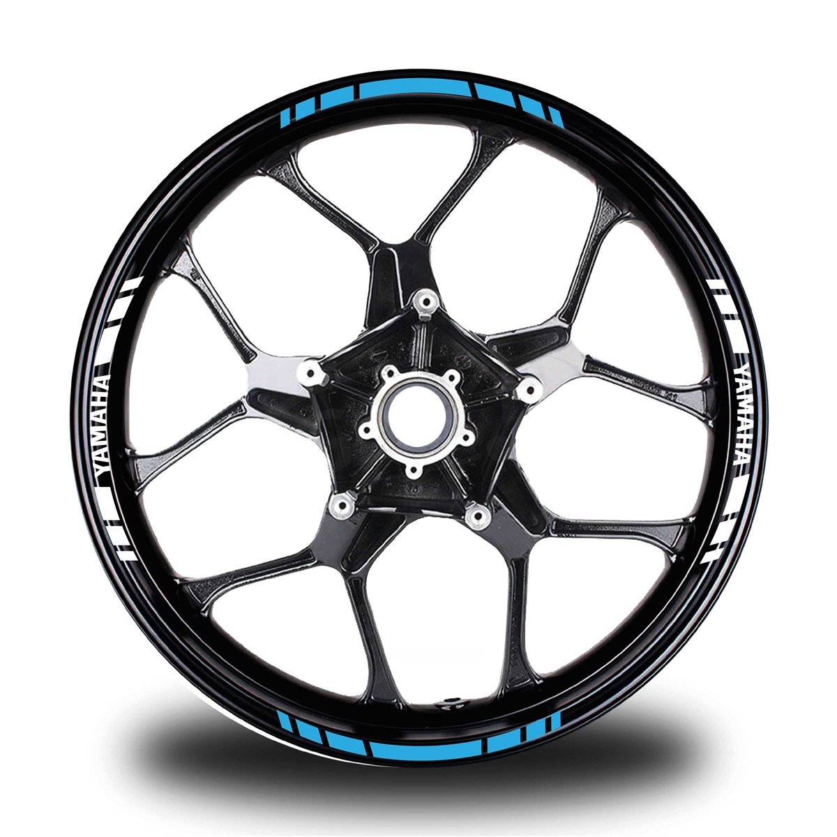 YAMAHA YAZILI KISA YAZISIZ KISA DIŞ ŞERİT 16'LI ÇİFT RENK JANT STICKER MODELİ